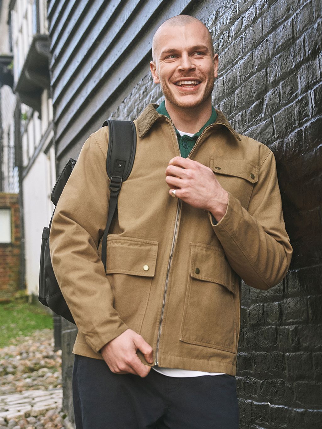 Noho Cotton Worker Jacket in Beige