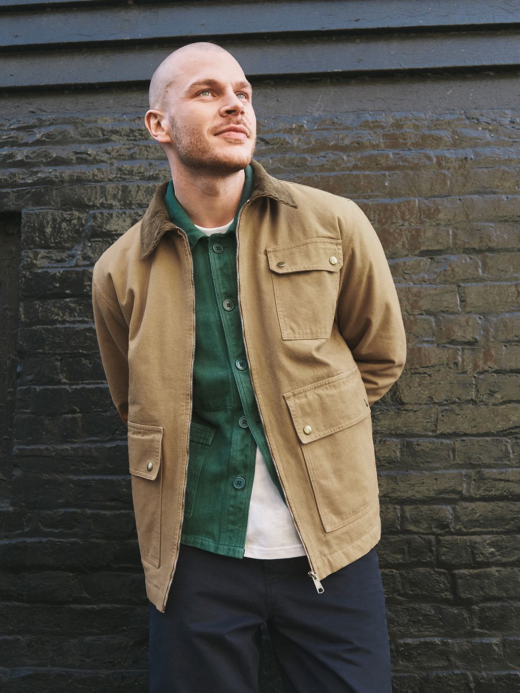 Noho Cotton Worker Jacket in Beige