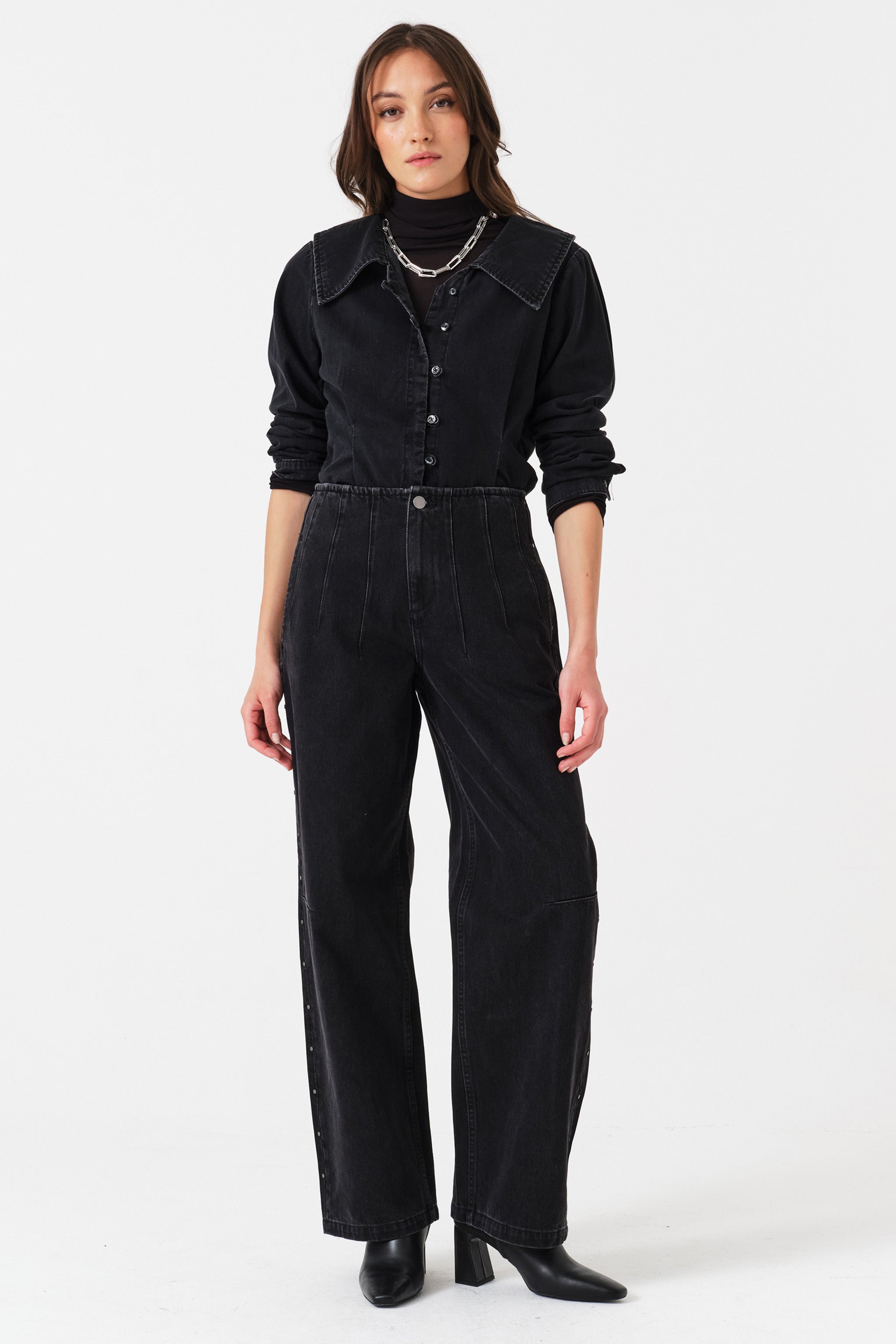 Bette Button Up Denim Shirt in Fairbanks