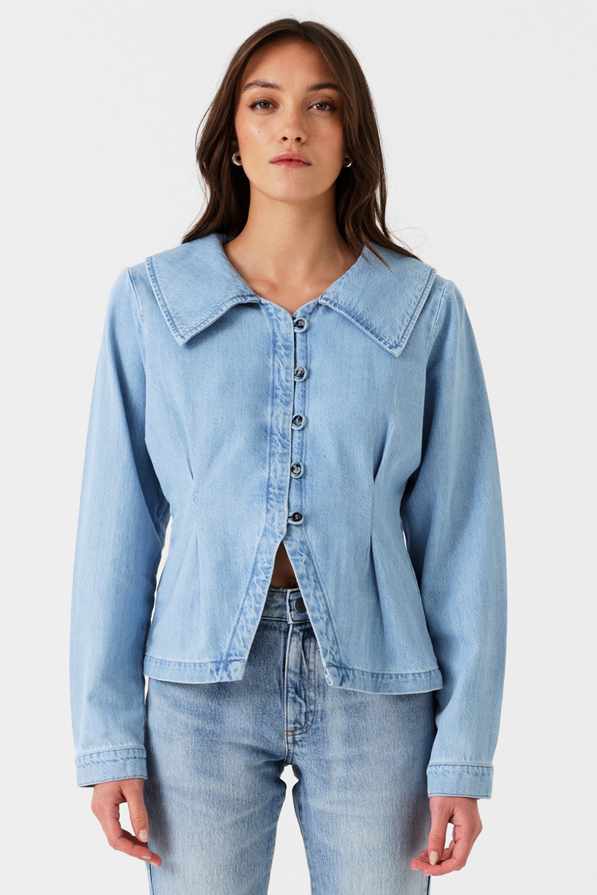 Bette Button Up Denim Shirt in Austin