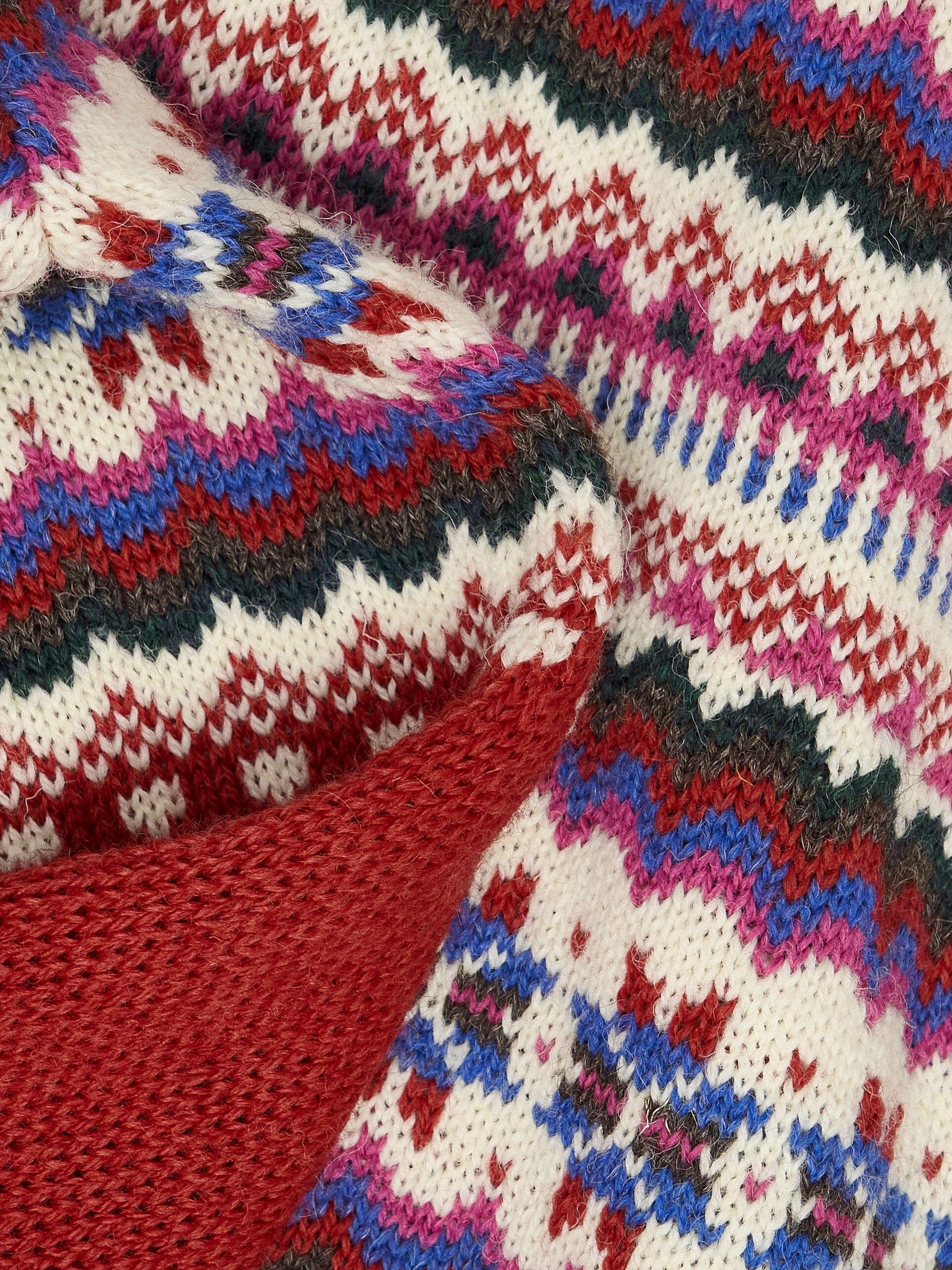 Blair Made in England Wool Fair Isle Sweater in Red