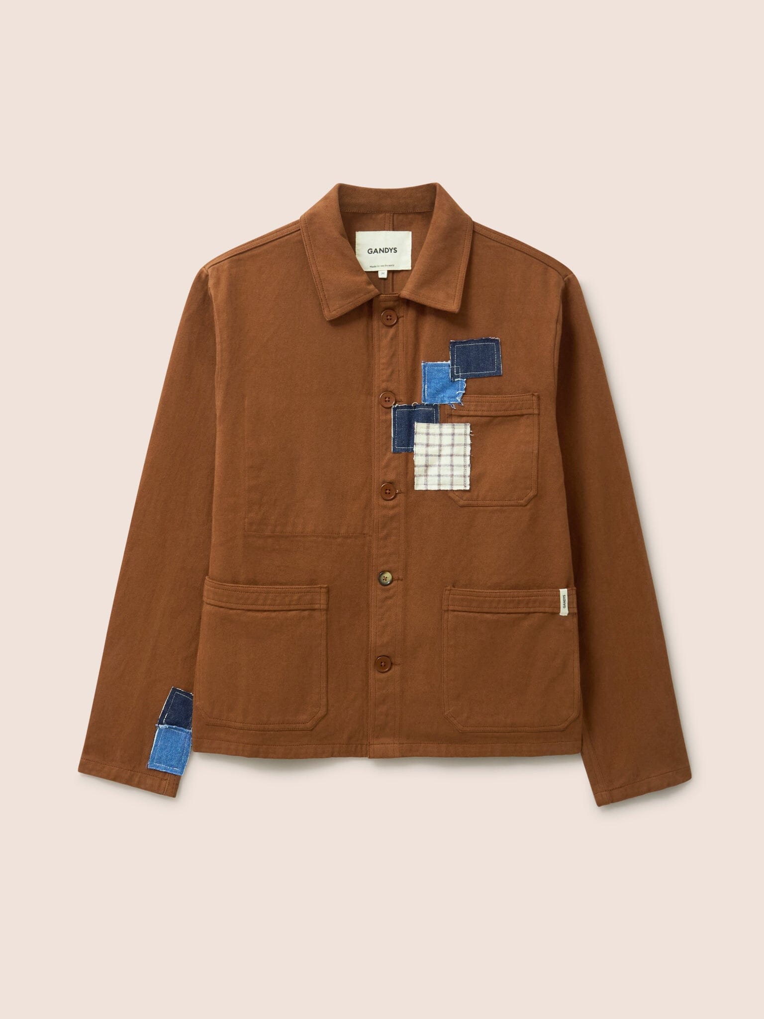 Brecon Cotton Patch Chore Jacket in Orange