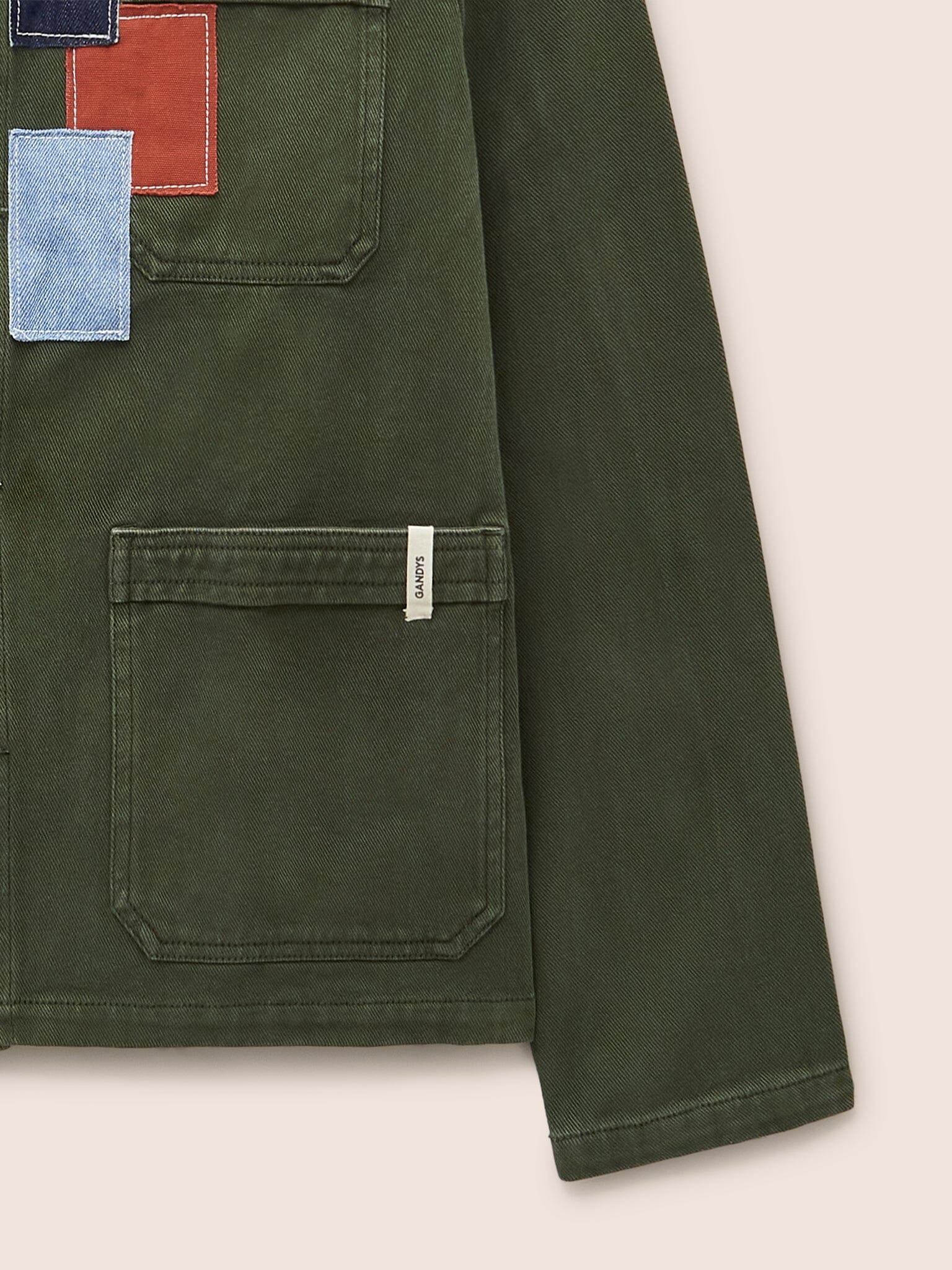 Brecon Cotton Patched Chore Jacket in Green