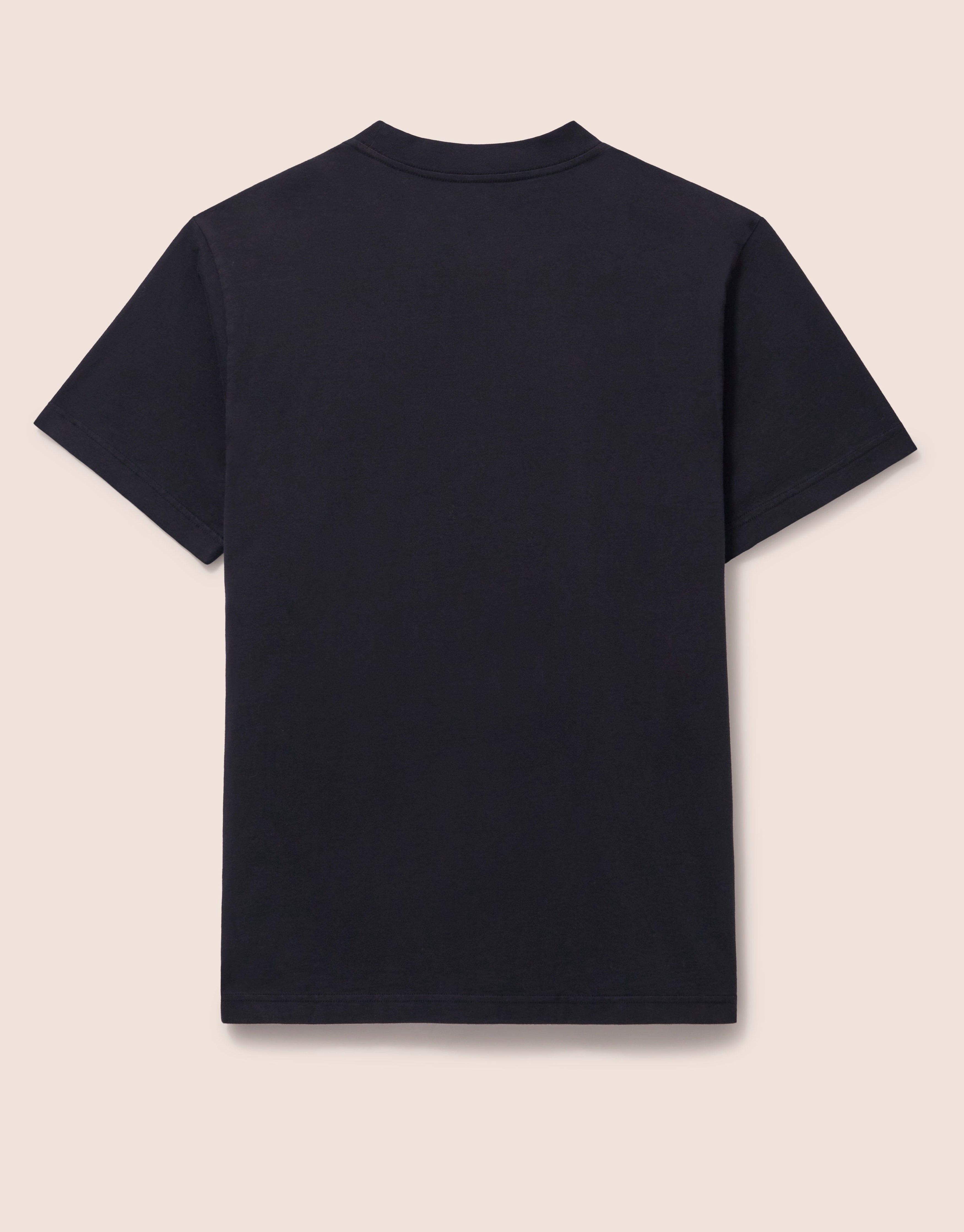 Conwy Cotton Patchwork T-Shirt in Black