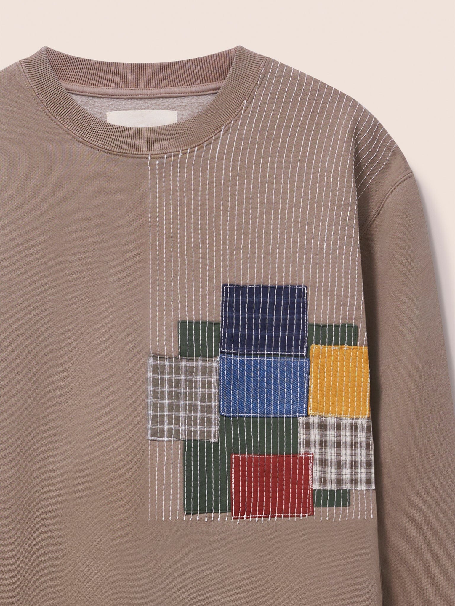 Colwyn Cotton Patchwork Crew Neck Sweater