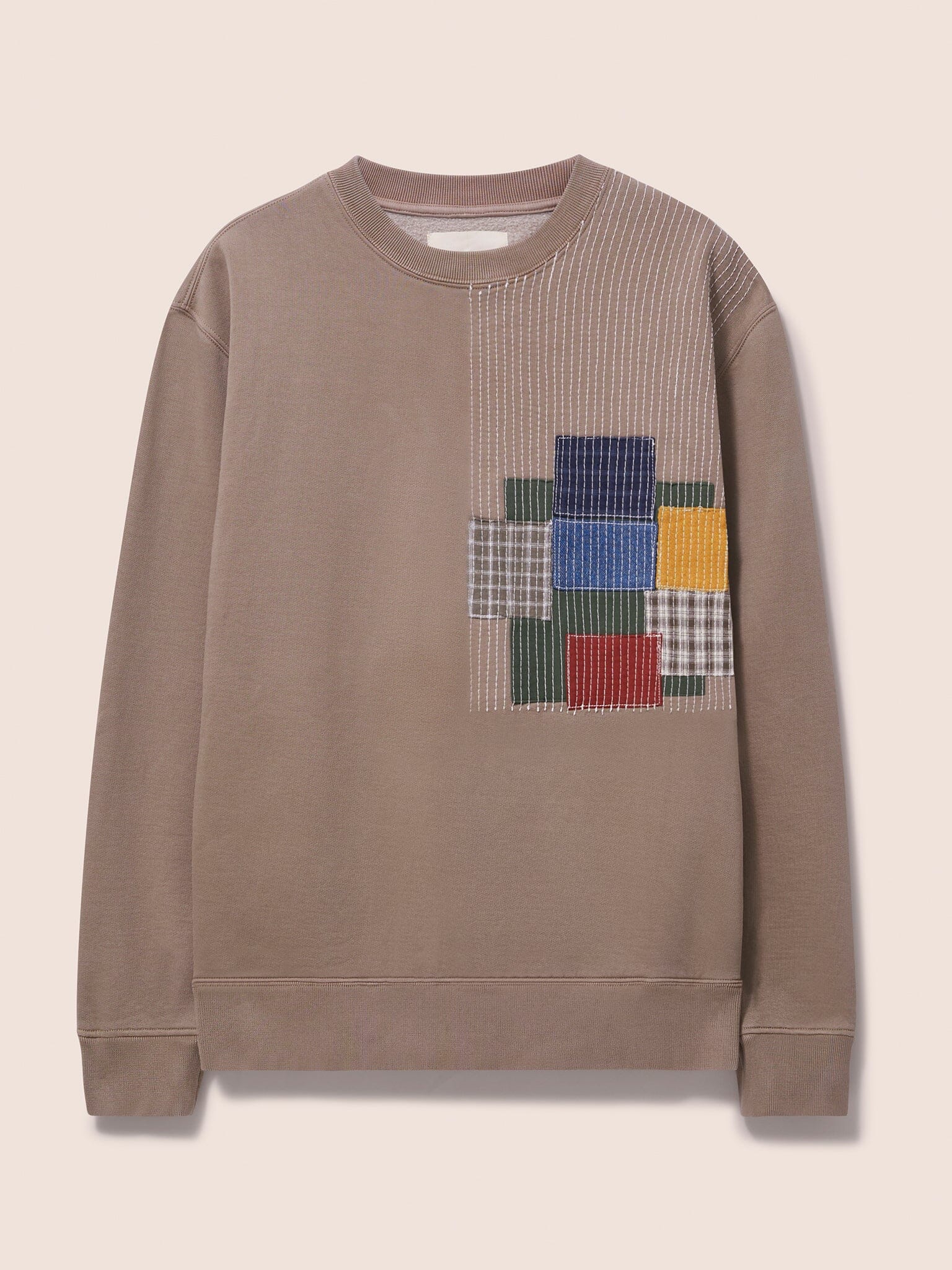 Colwyn Cotton Patchwork Crew Neck Sweater