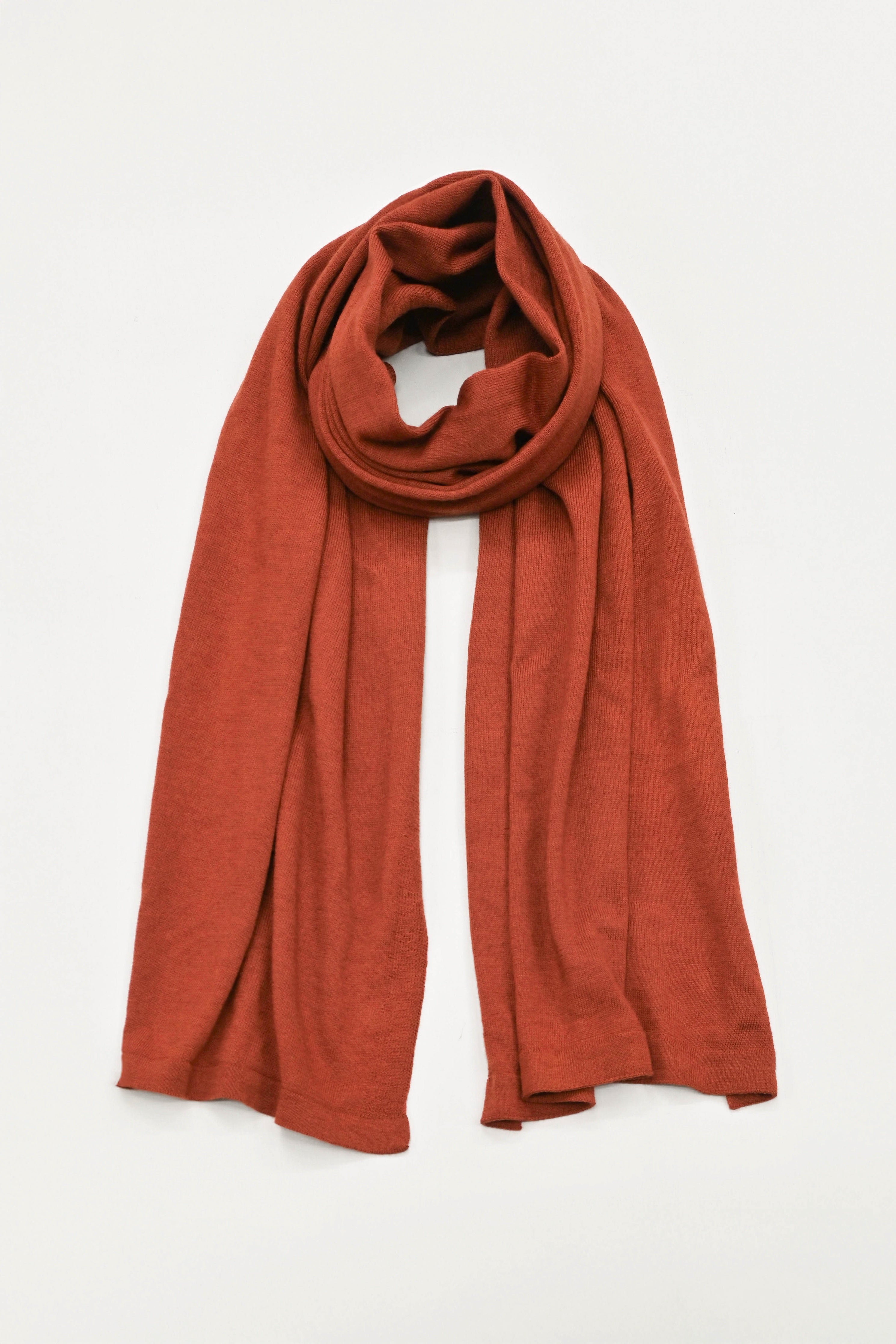 The Eden Herb Dyed Merino Wool Scarf in Henna