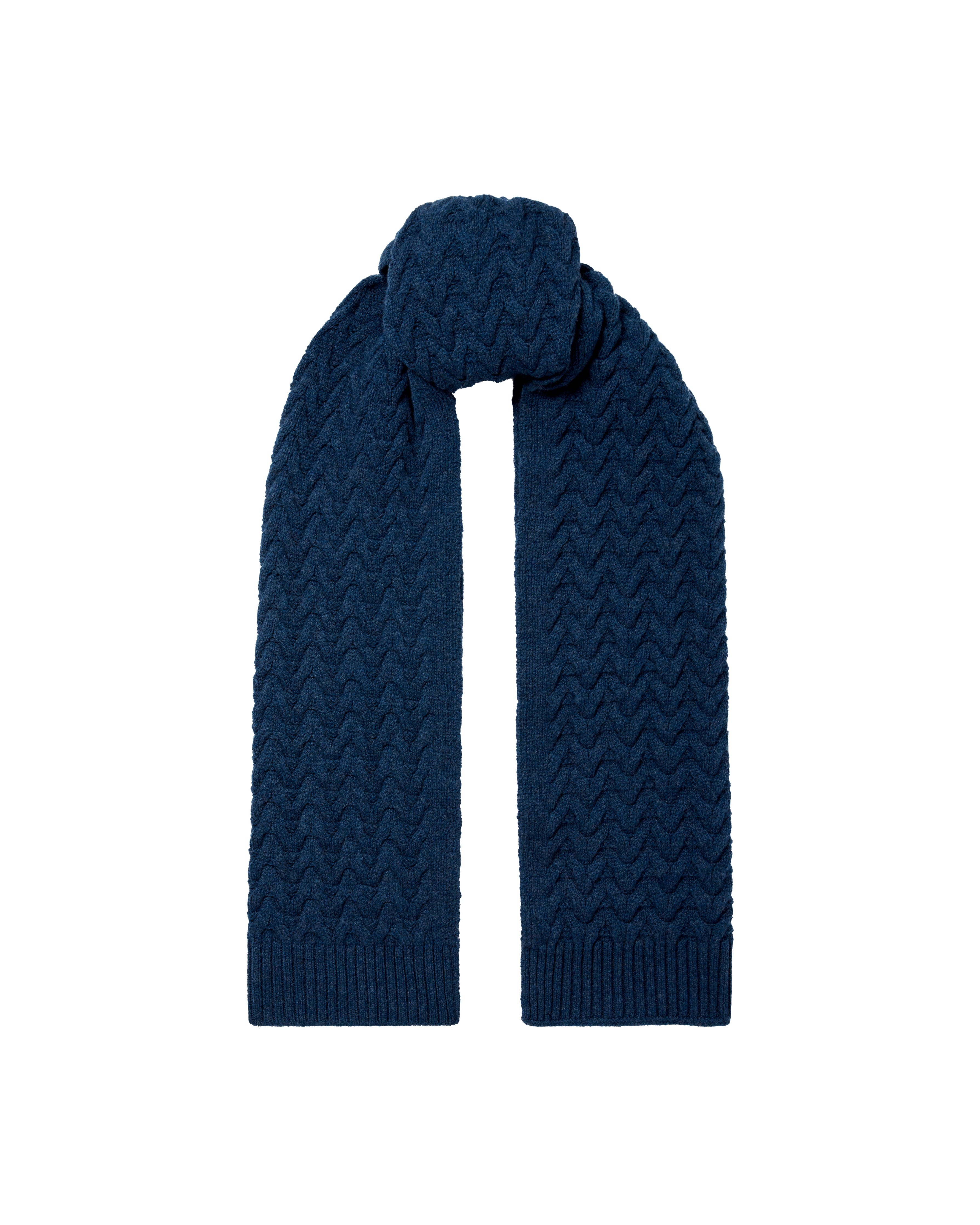 The Border Cable Scarf - Atlantic Blue