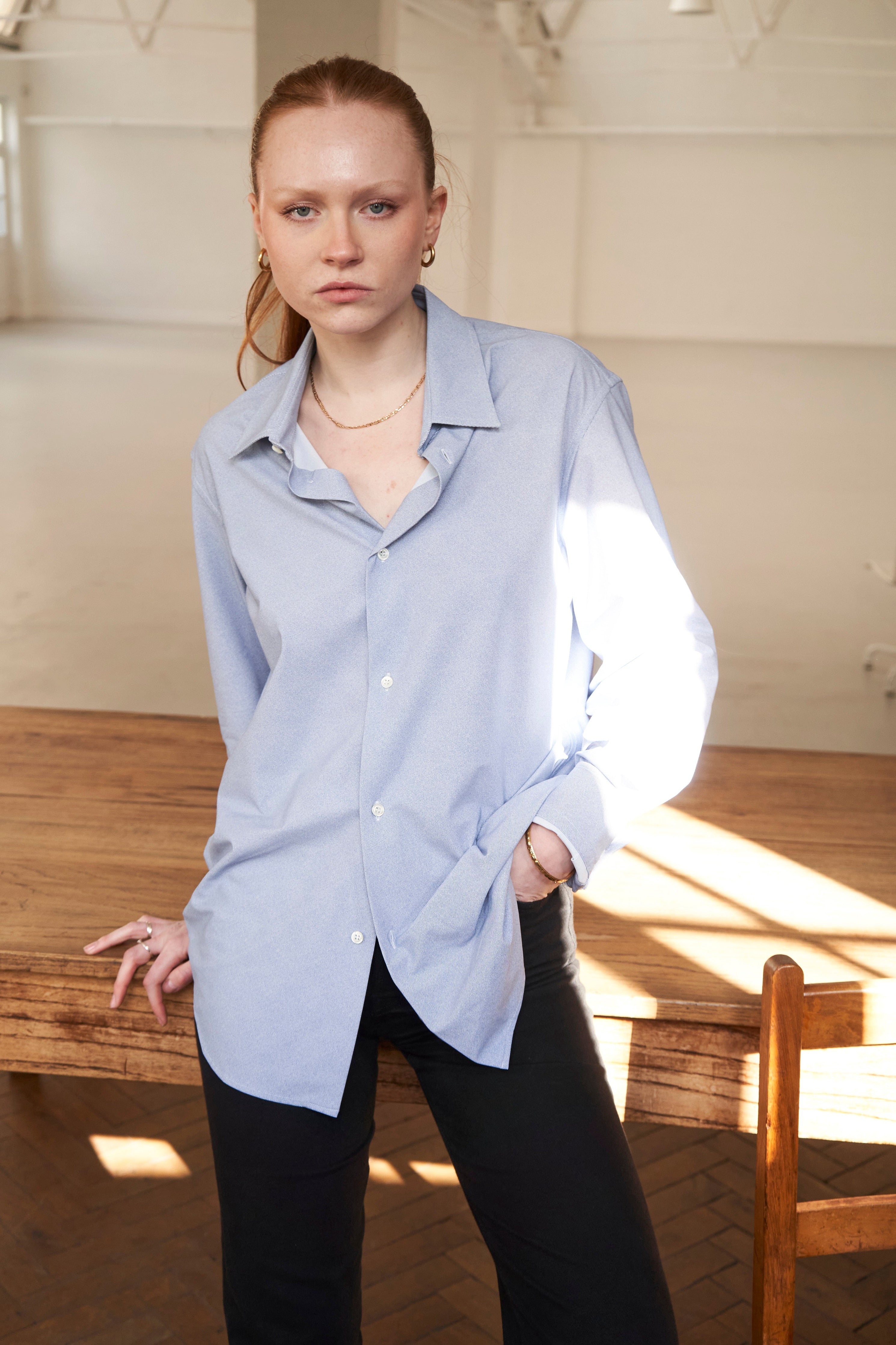 Comfort Sky Twill Louche Oversized Shirt