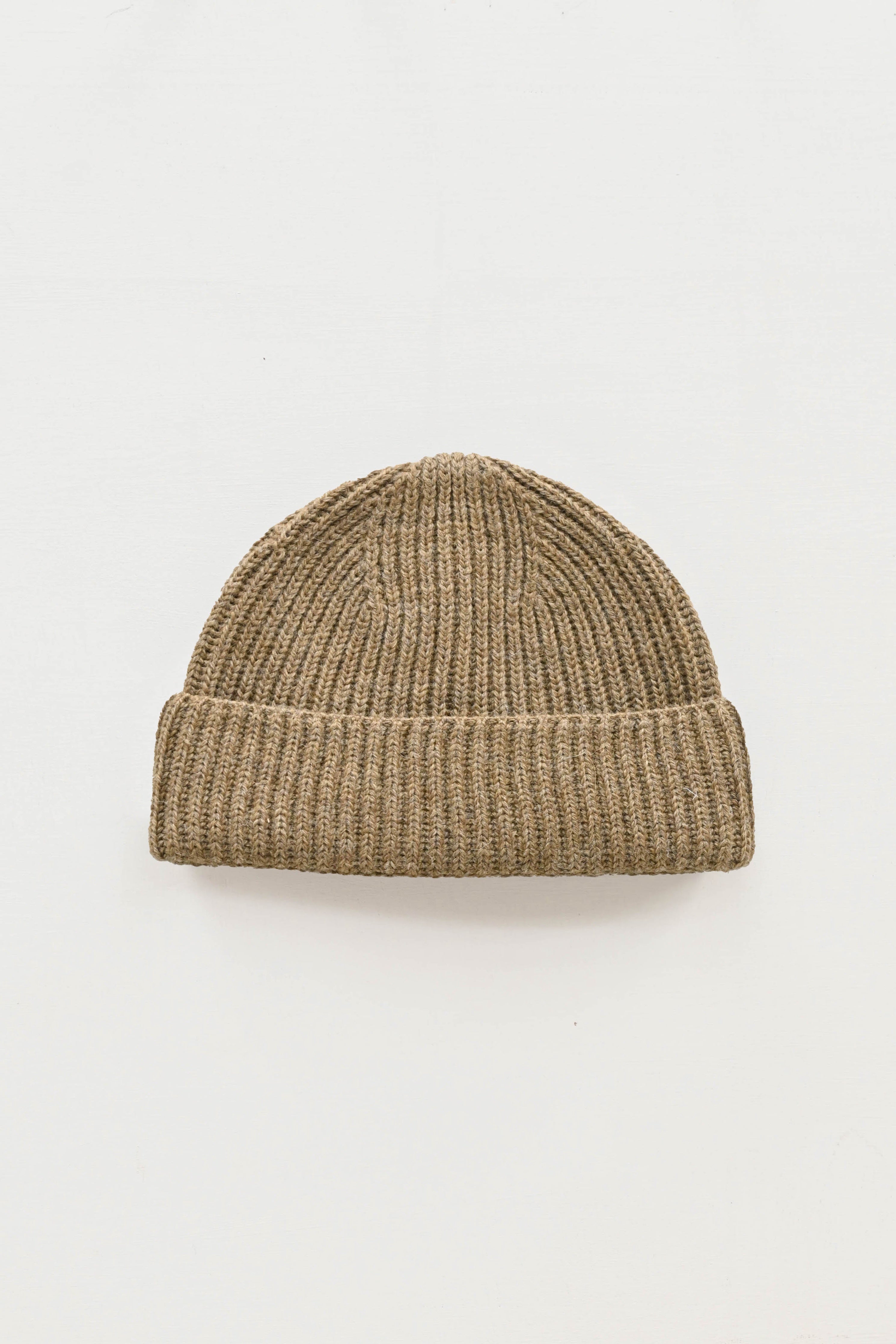British Wool Beanie in Bronze Olive