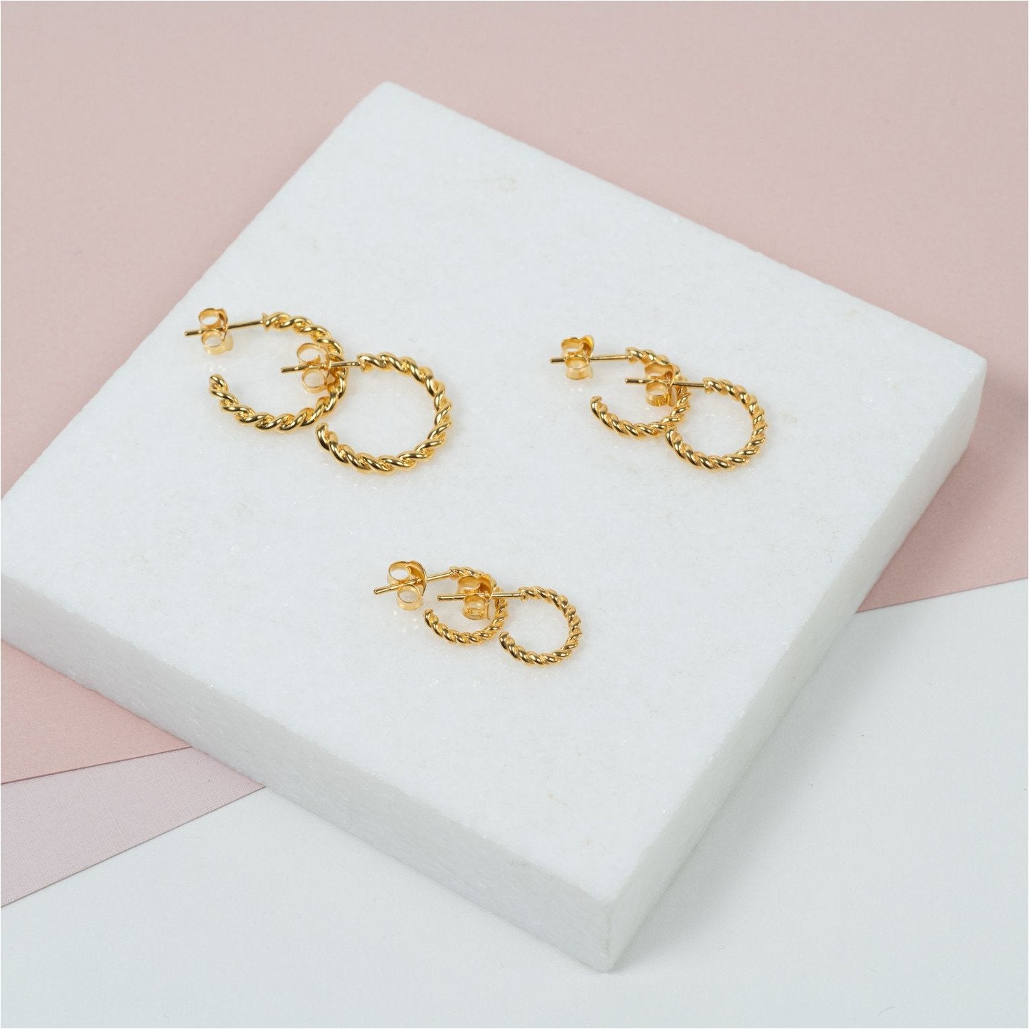 Alhambra Piccolo Twisted Gold Vermeil Hoop Earrings