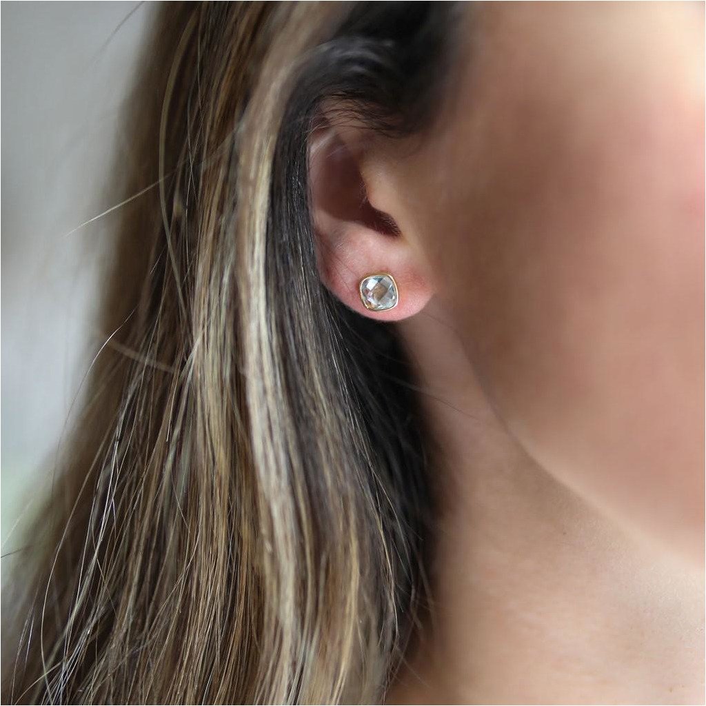 Brooklyn Blue Topaz and Gold Vermeil Stud Earrings