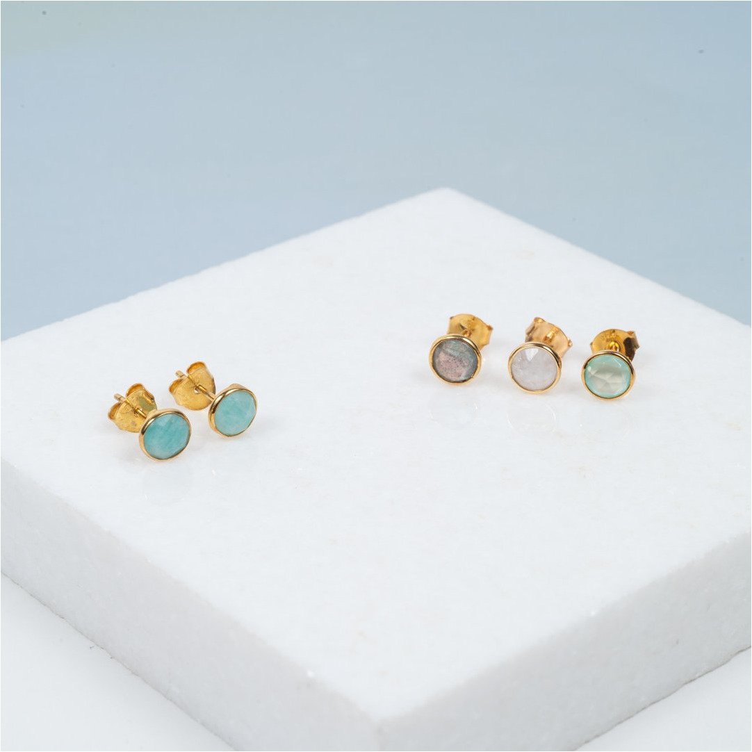 Savanne Gold Vermeil and Amazonite Stud Earrings