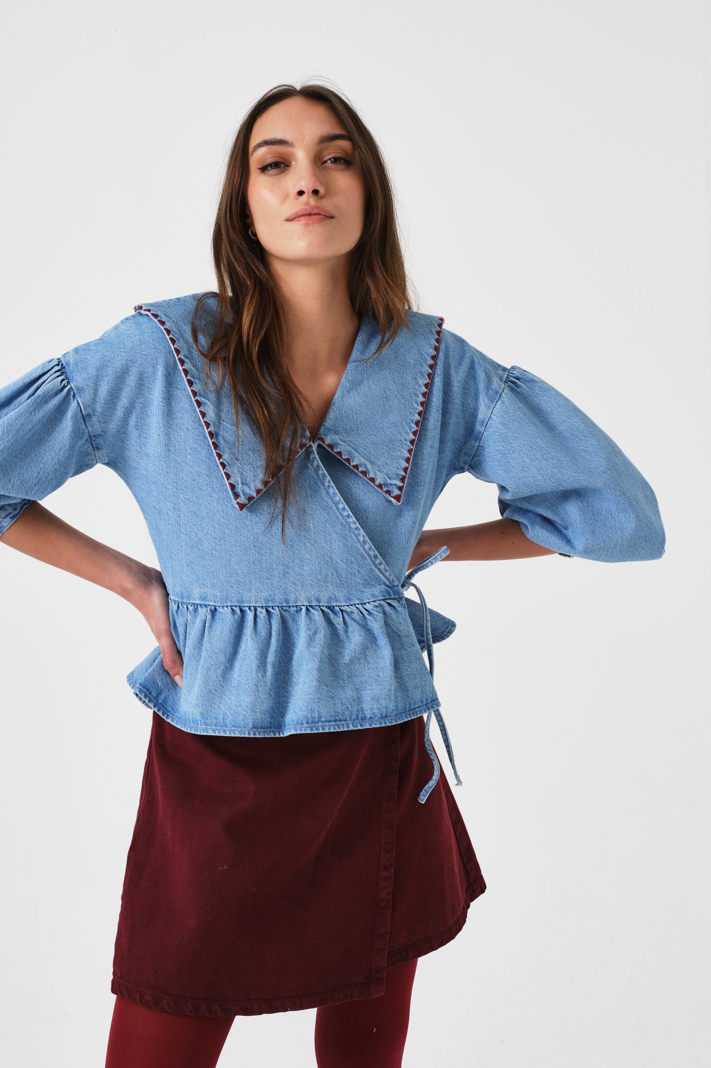 Nour Blouse in Summer Sky