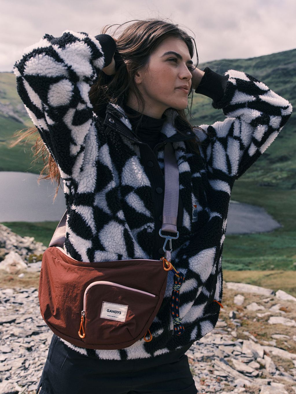 Ecuador Recycled Nylon Sling Bag in Burgundy