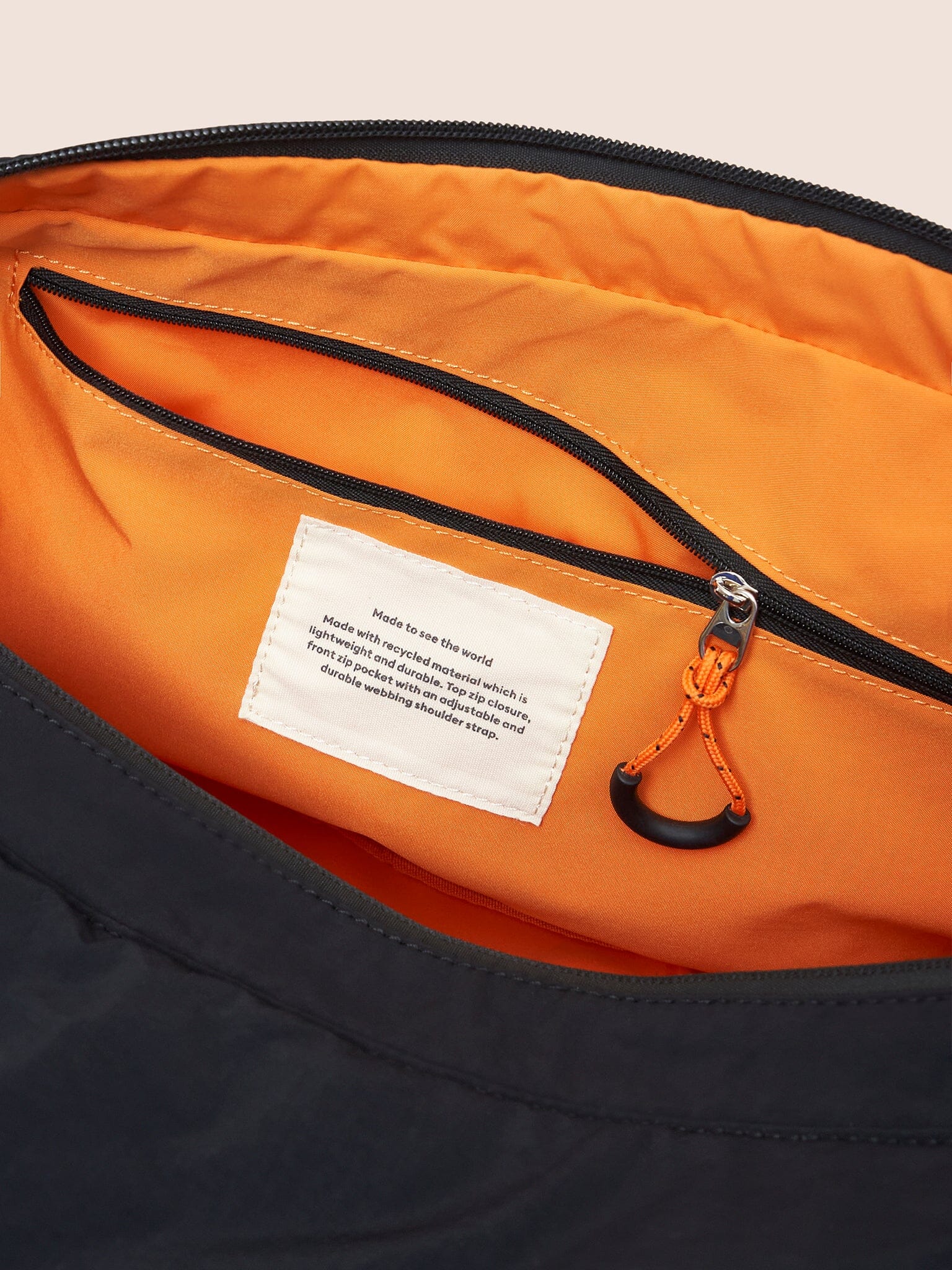 Ecuador XL Recycled Nylon Lightweight Sling Bag in Black