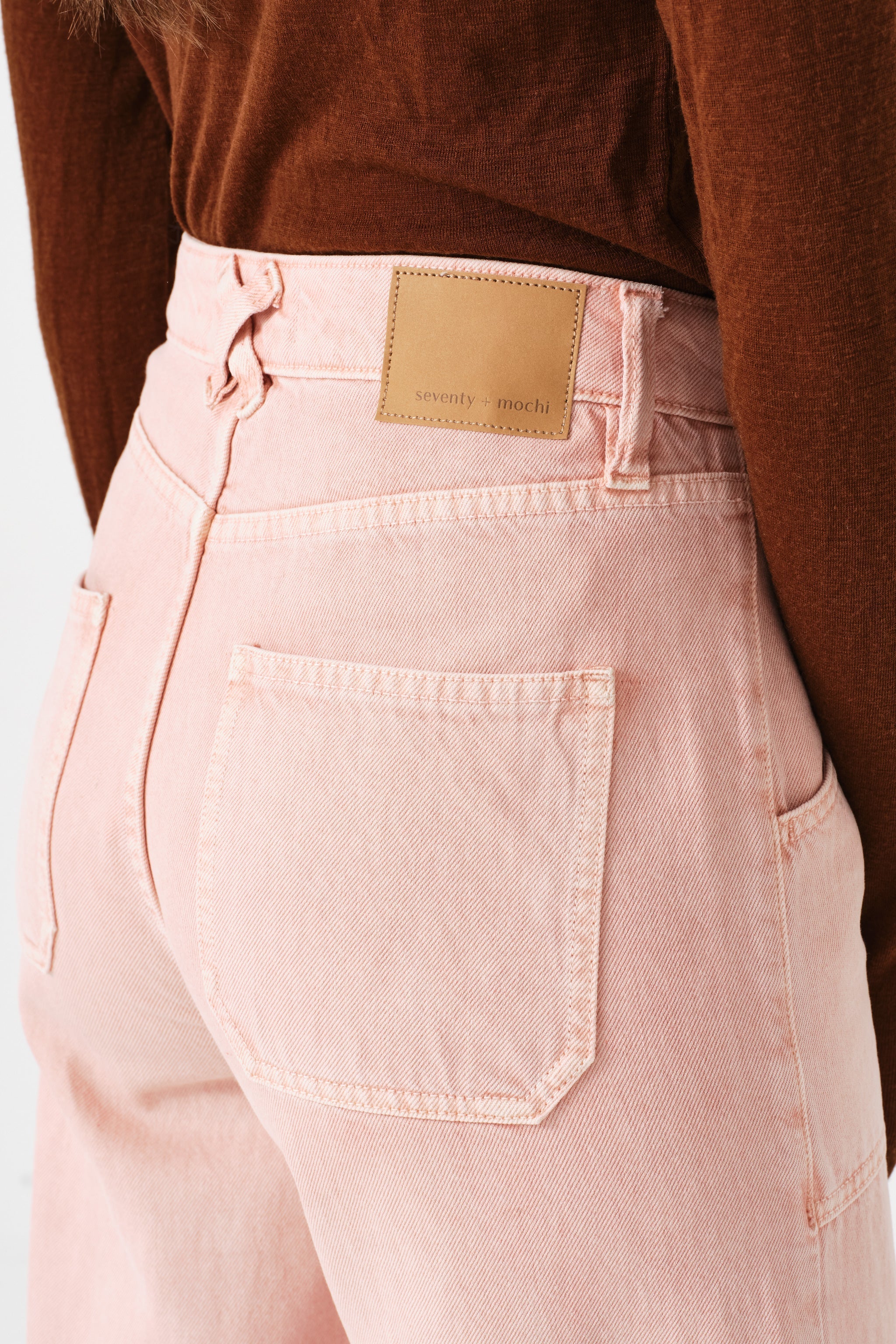 Eden Cropped Wide Leg Jean in Peony Pink