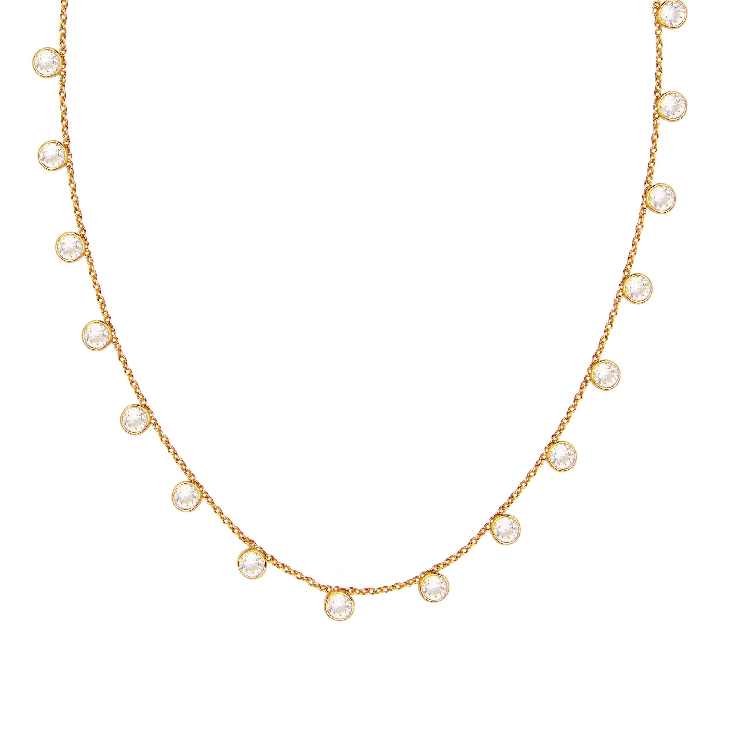 Zaza Necklace in Gold with Zirconia