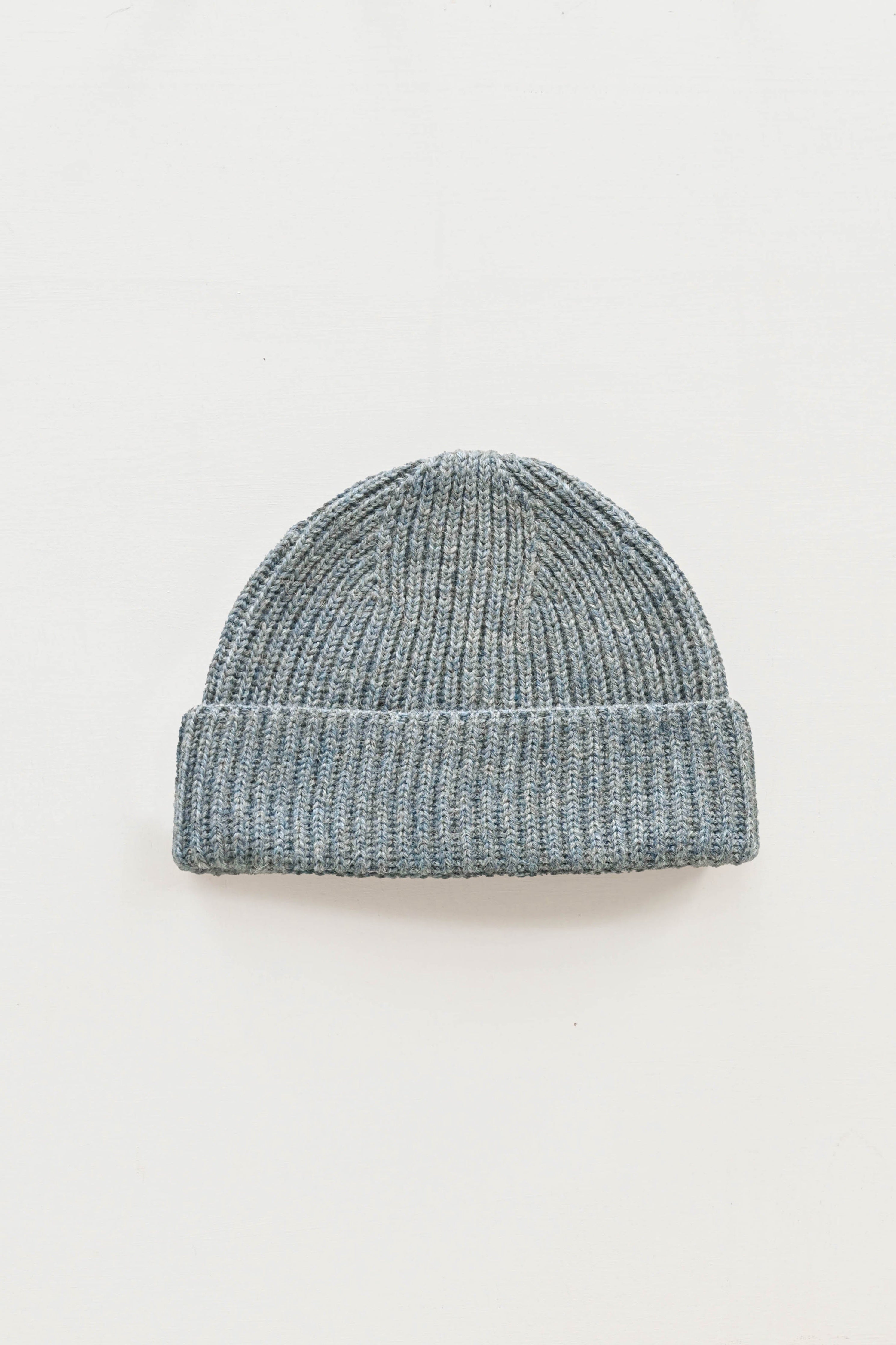 British Wool Beanie in Slate Blue