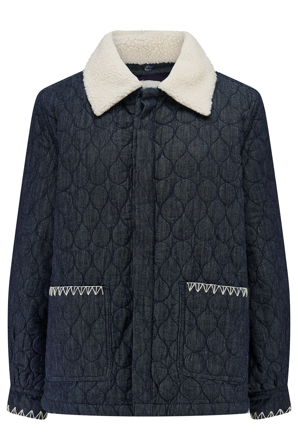 Frida Sherpa Collar Quilted Jacket in Nightfall