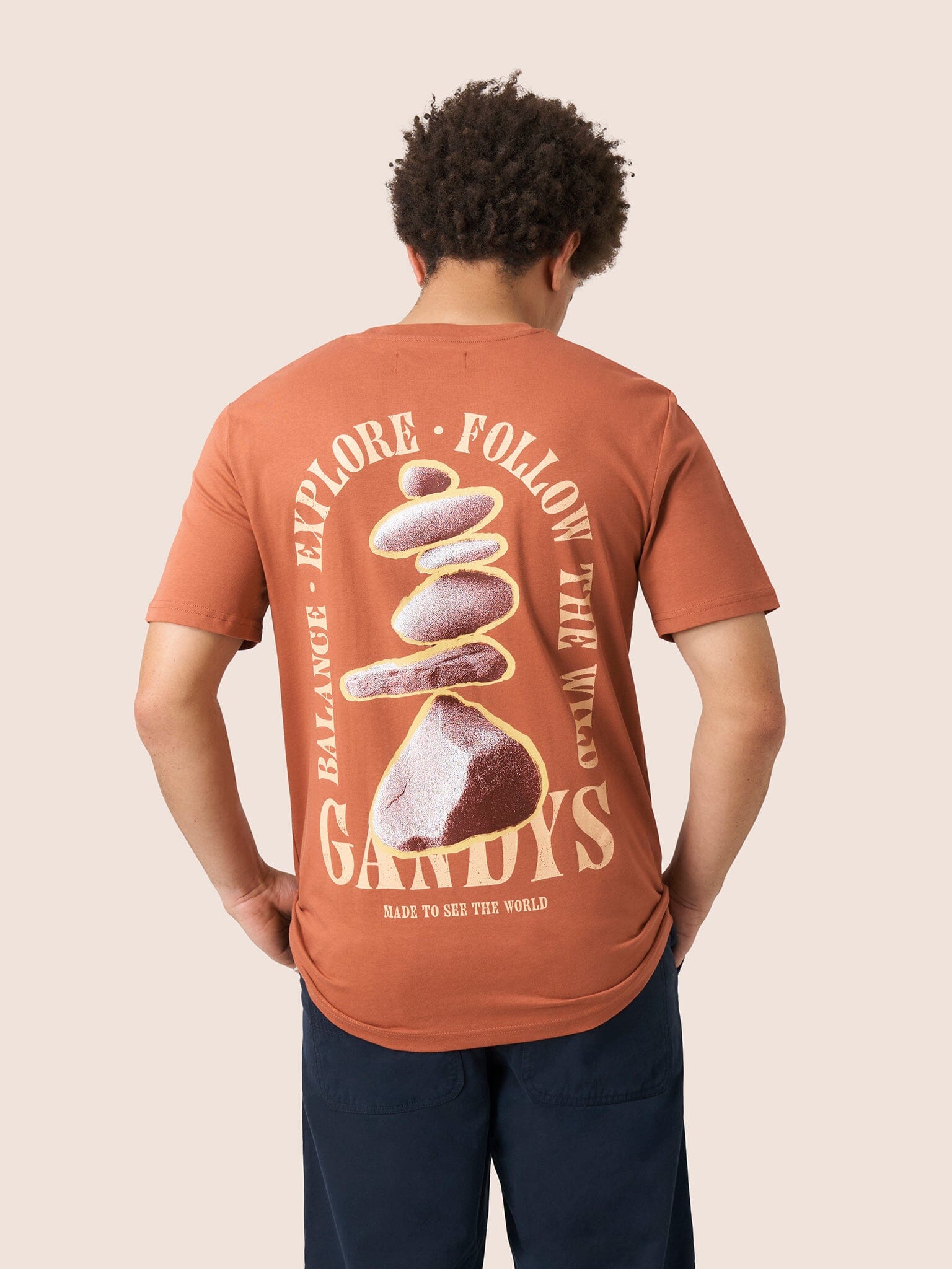 Glencoe Organic Cotton Pebble T-Shirt in Brown