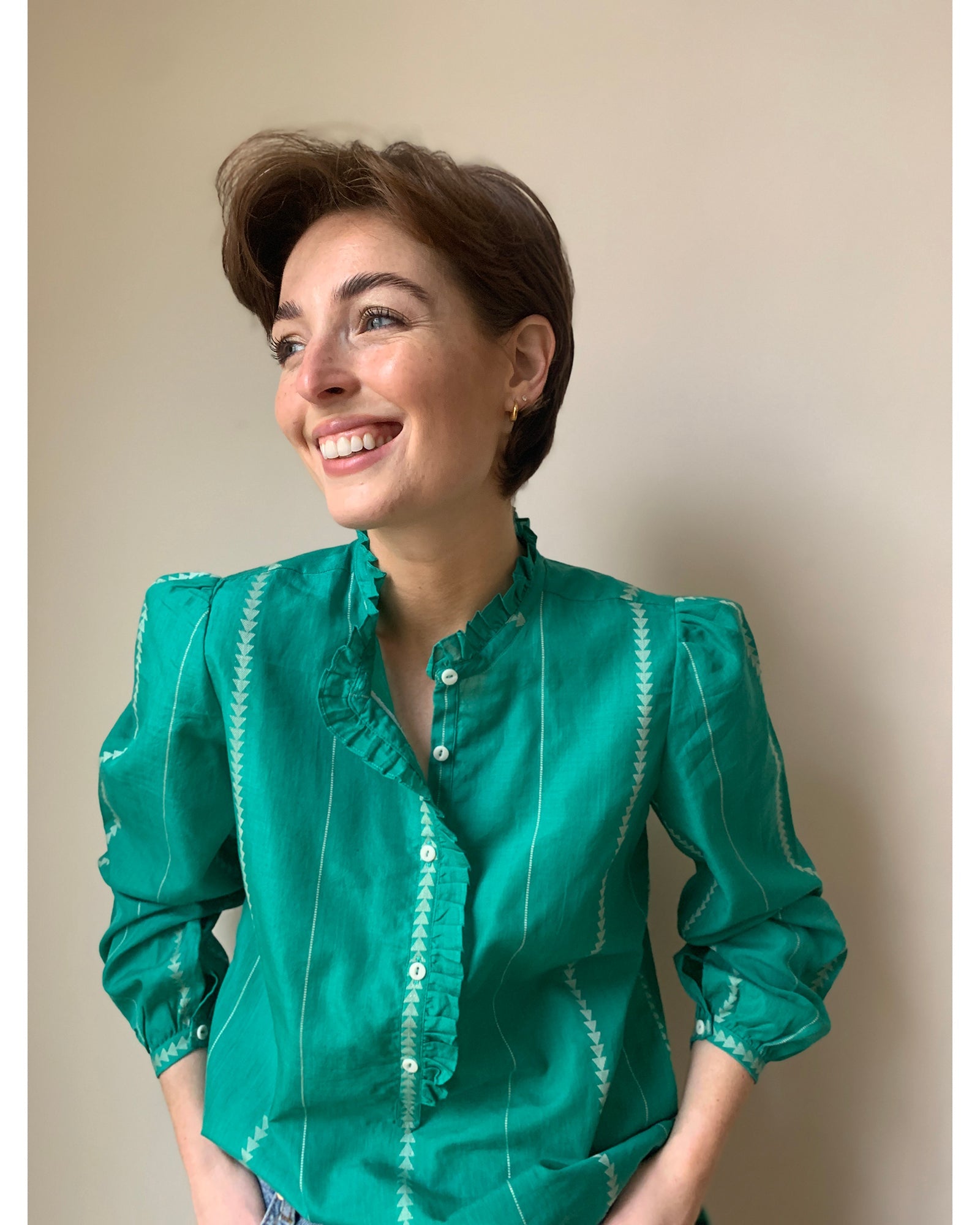 nina blouse | emerald