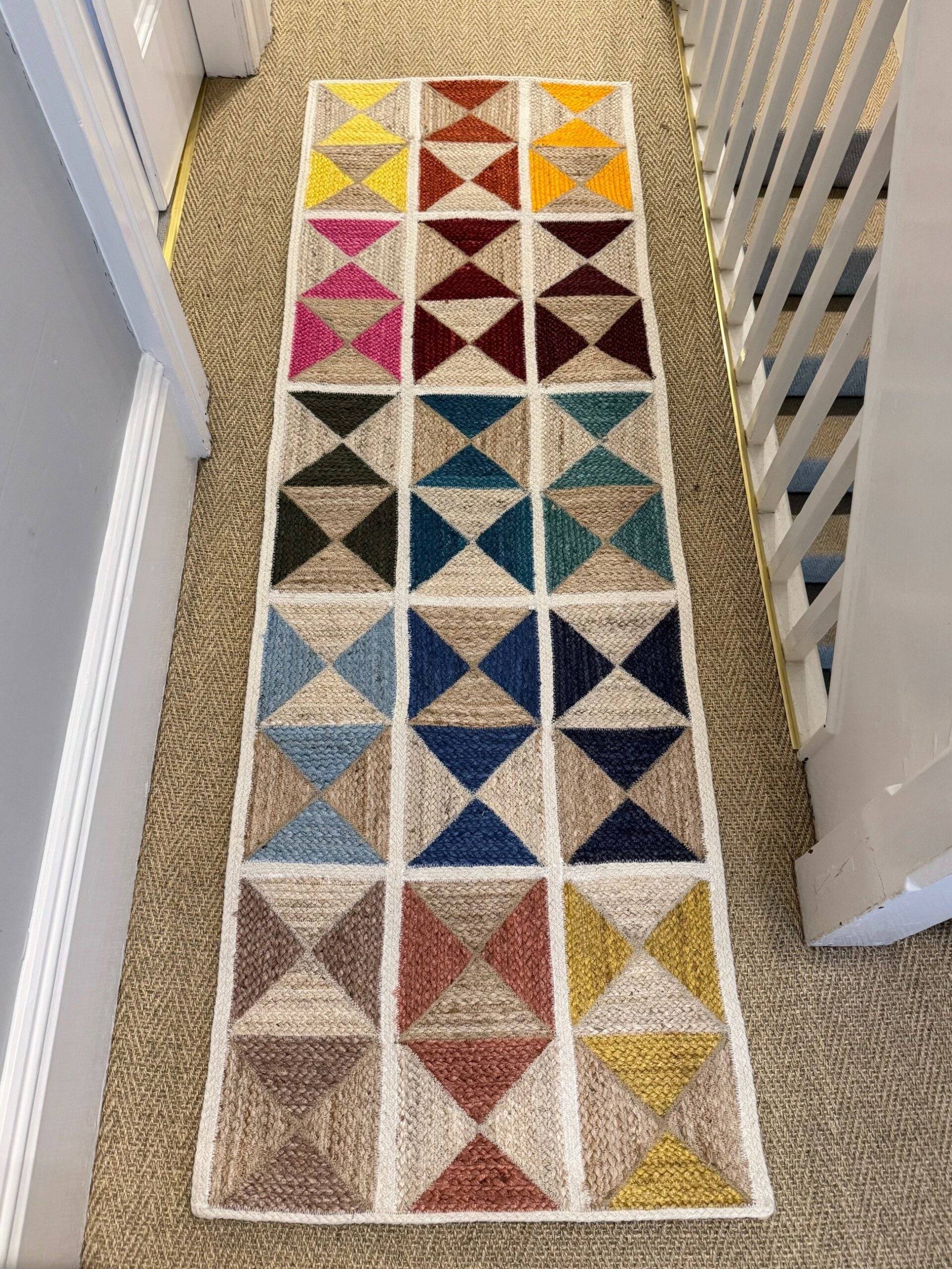 Rainbow Harlequin Jute Rug