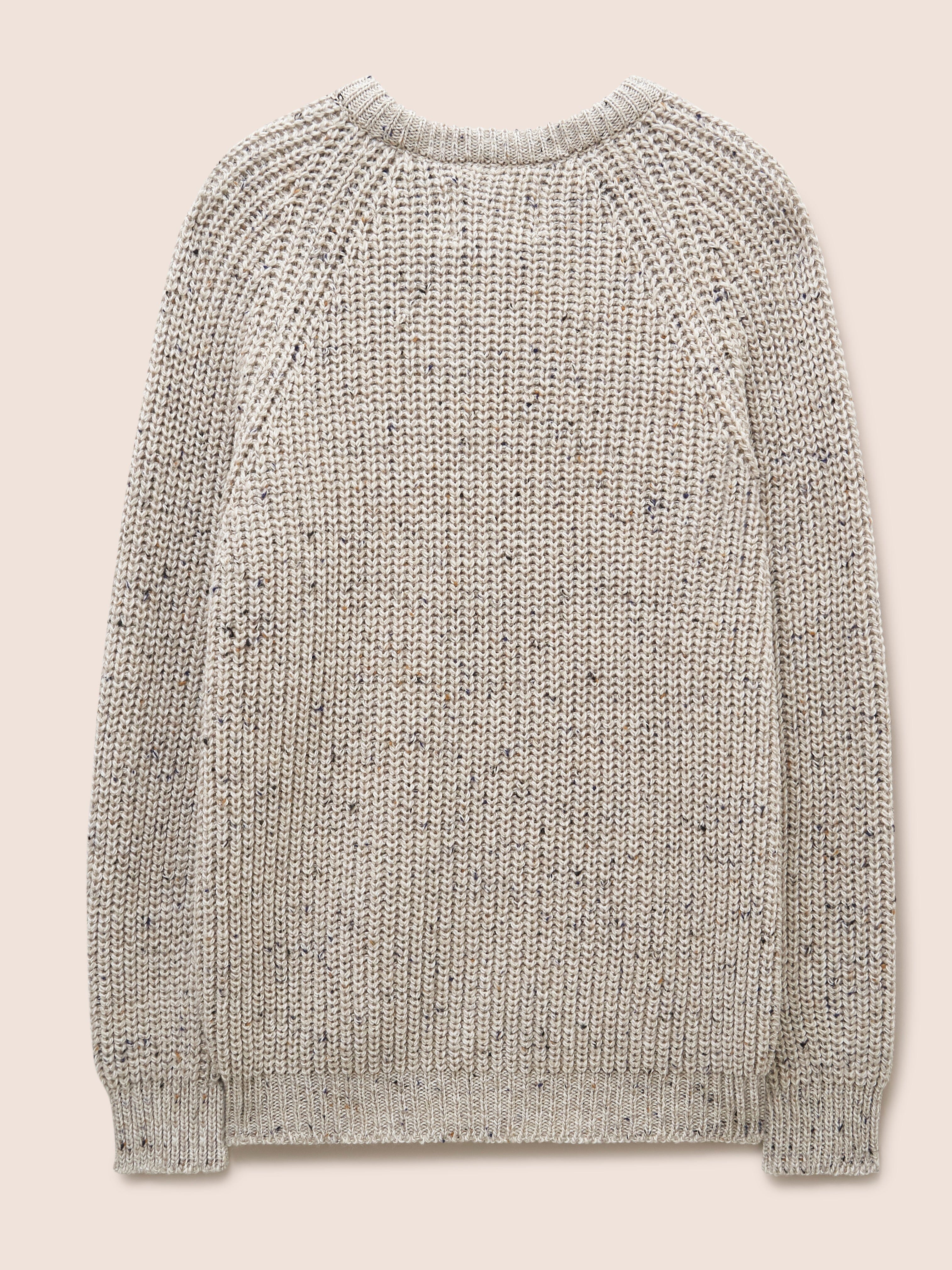 Highland Made in England Wool Fisherman Sweater in Natural