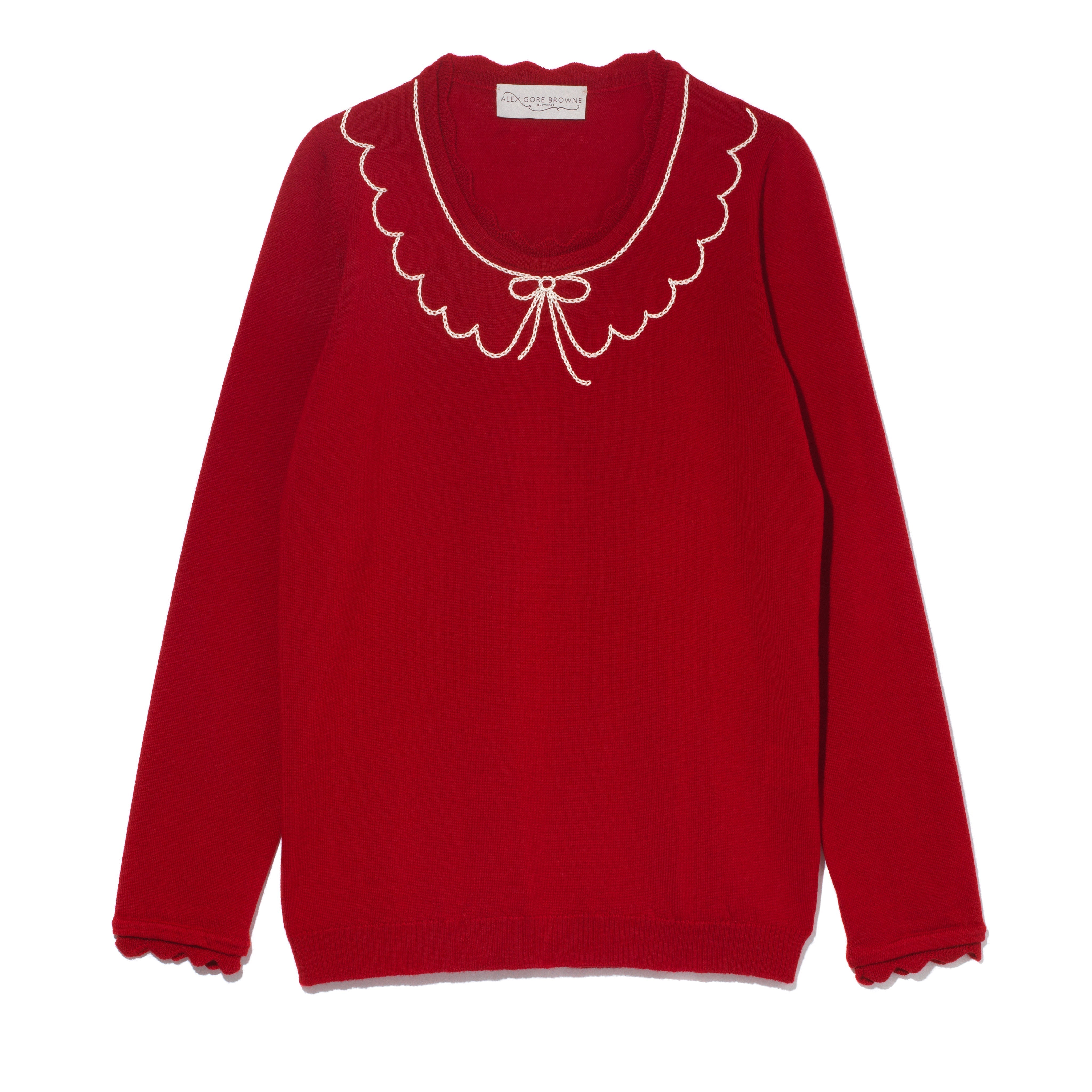 Peter Pan Collar Sweater - Red