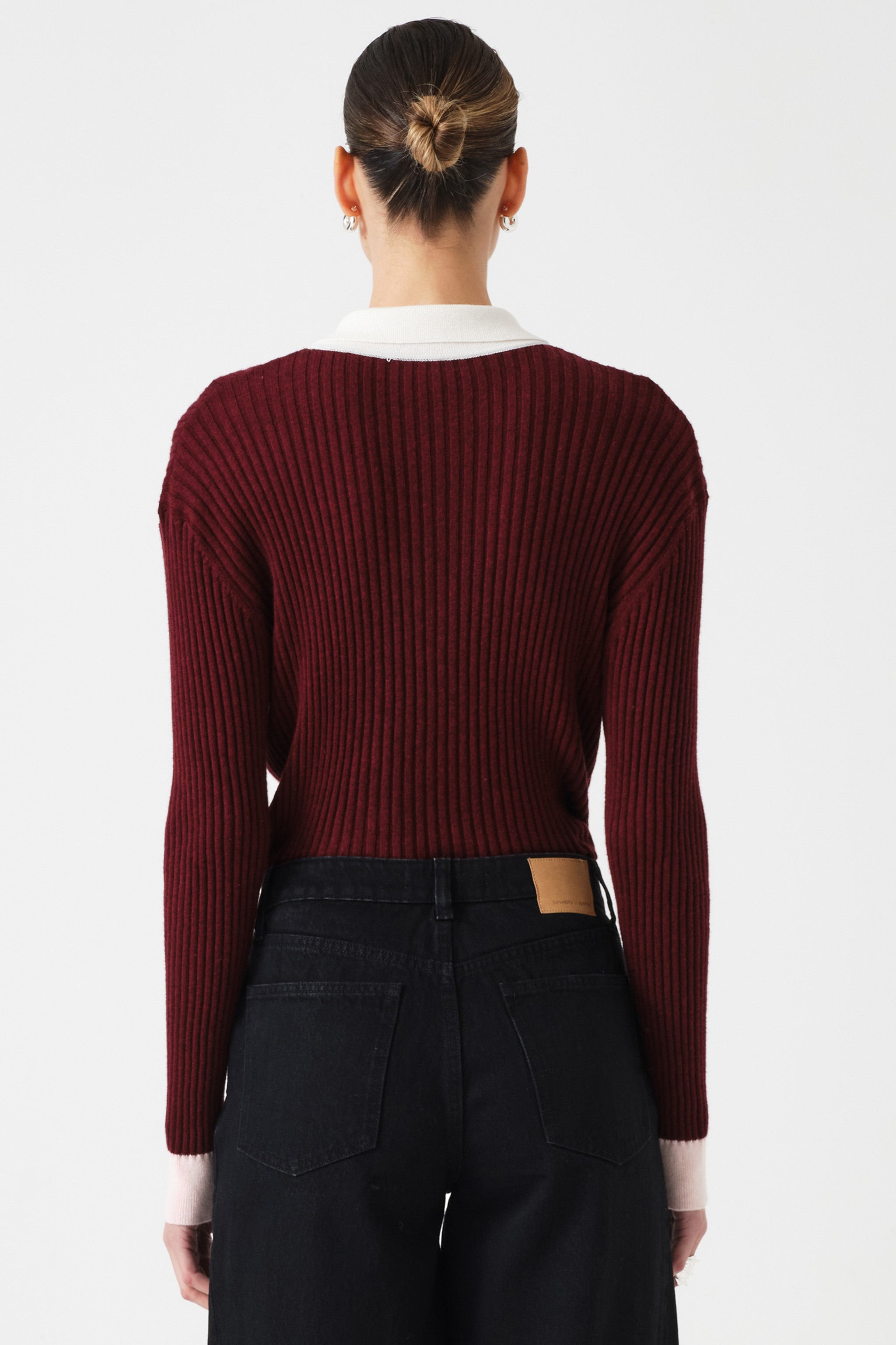 Maude Cashmere Polo in Mulberry