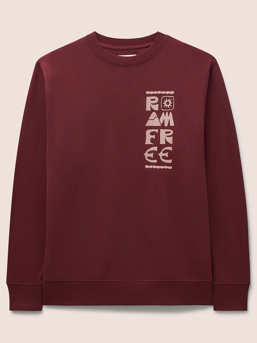 Milford Organic Cotton Roam Free Graphic Sweatshirt in Burgundy
