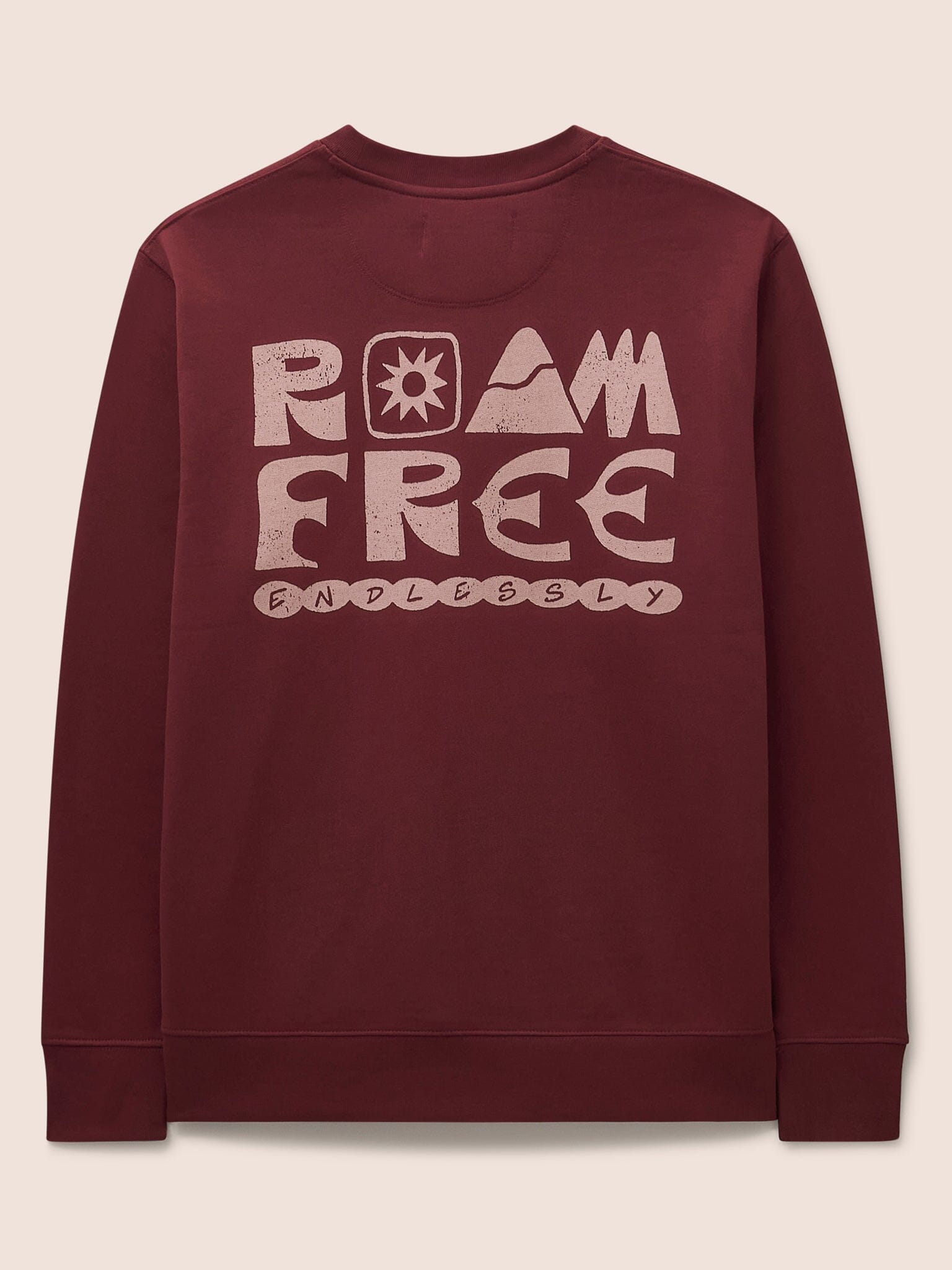 Milford Organic Cotton Roam Free Graphic Sweatshirt in Burgundy