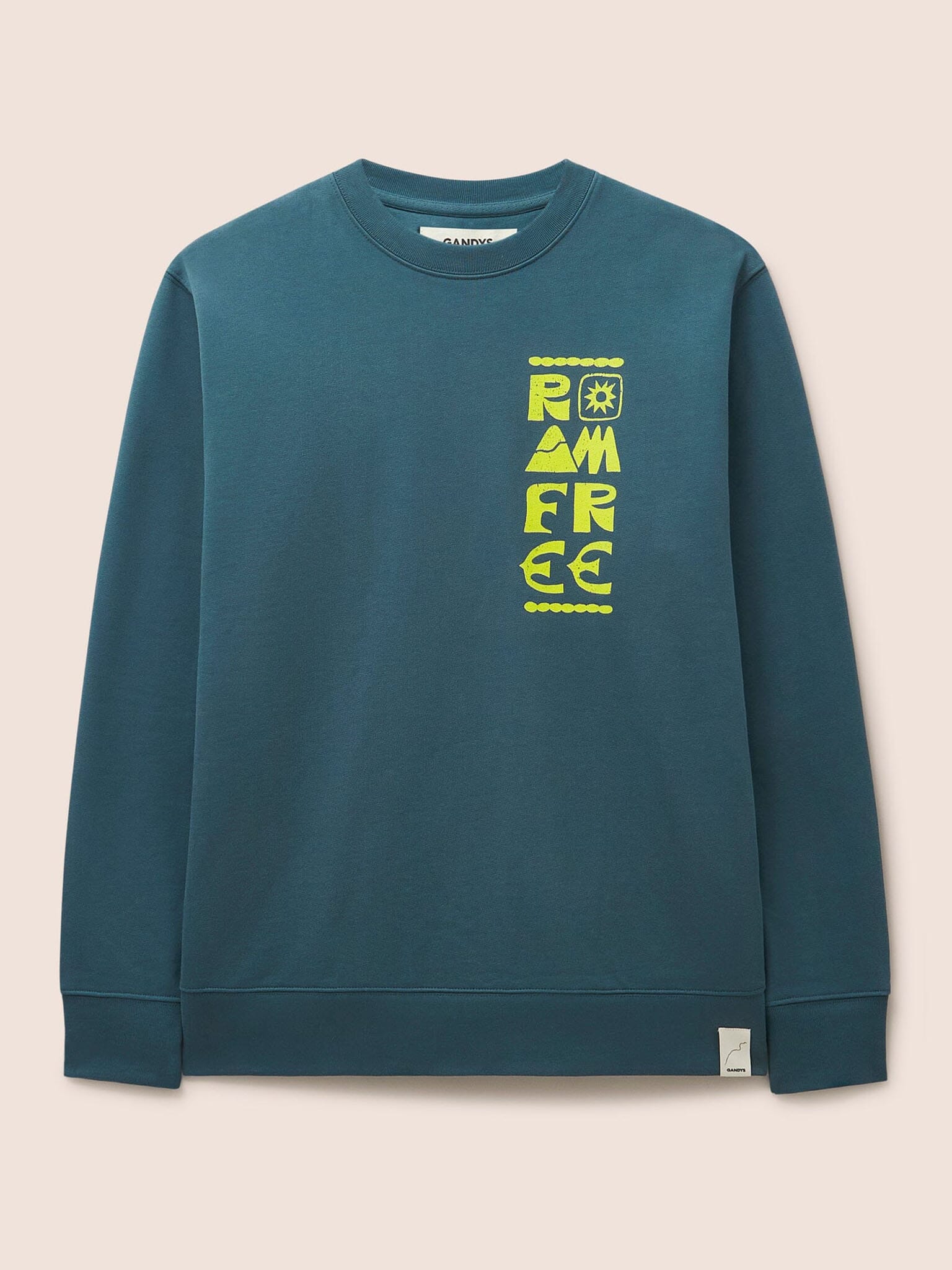 Milford Organic Cotton Roam Free Graphic Sweatshirt in Teal
