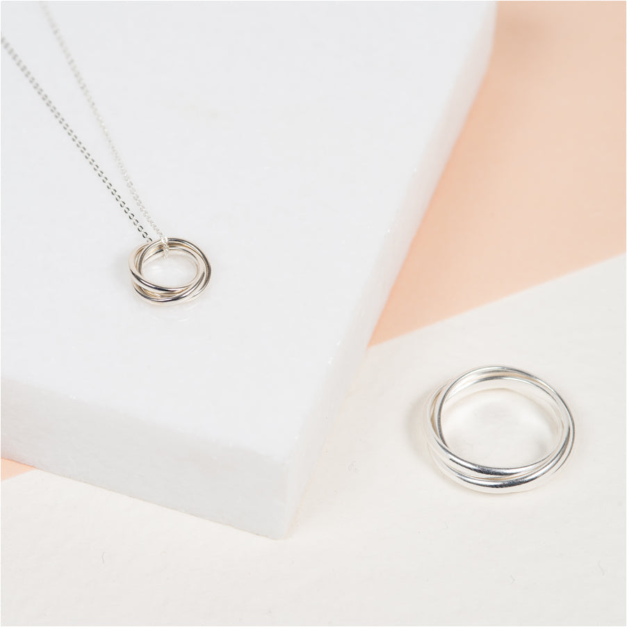 Knightsbridge Sterling Silver Russian Wedding Ring Pendant