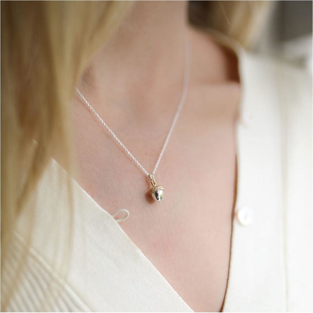 Sherwood Silver and Gold Acorn Necklace