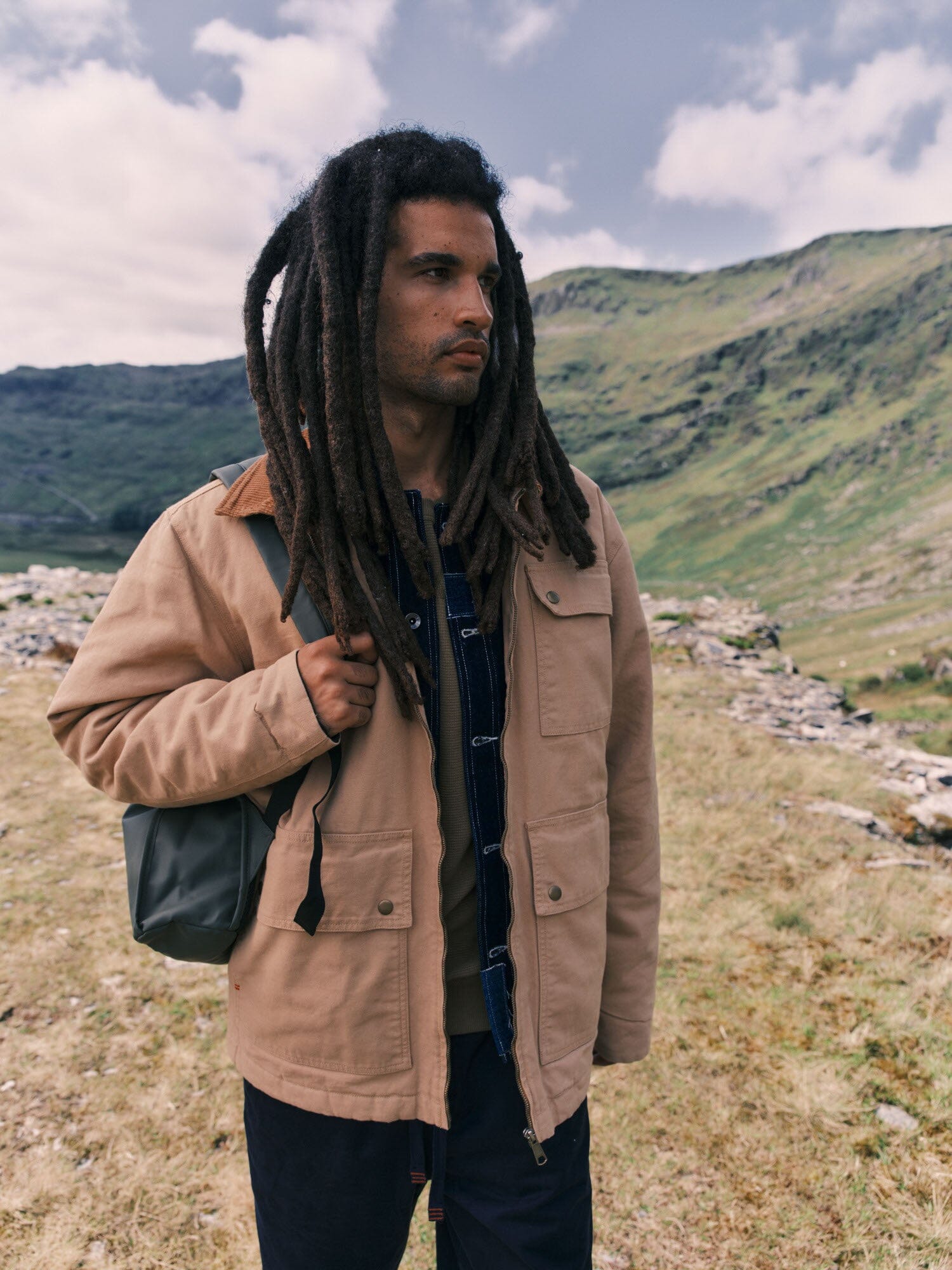 Noho Cotton Worker Jacket in Beige