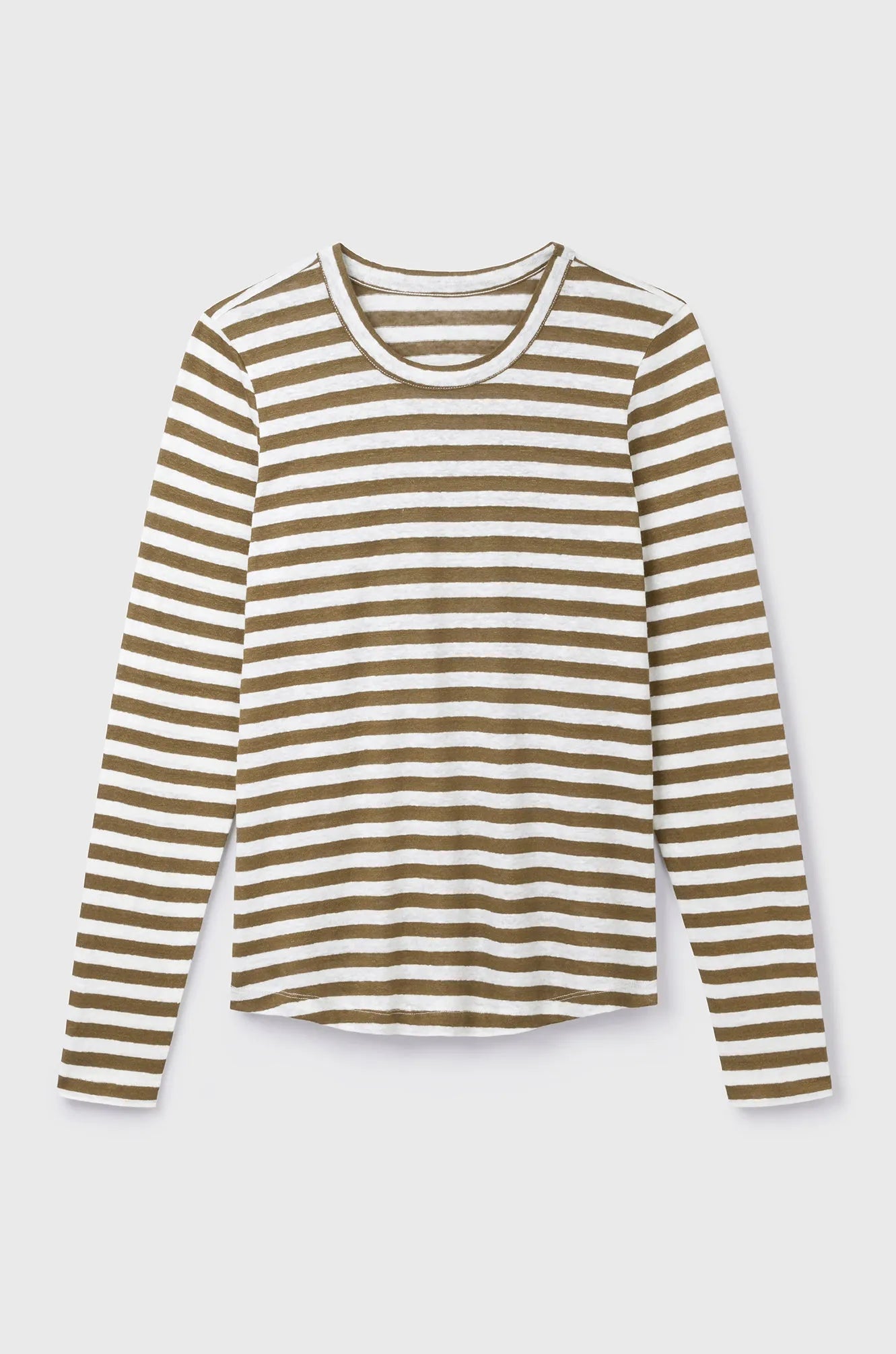 Long Sleeve Striped Linen T-Shirt