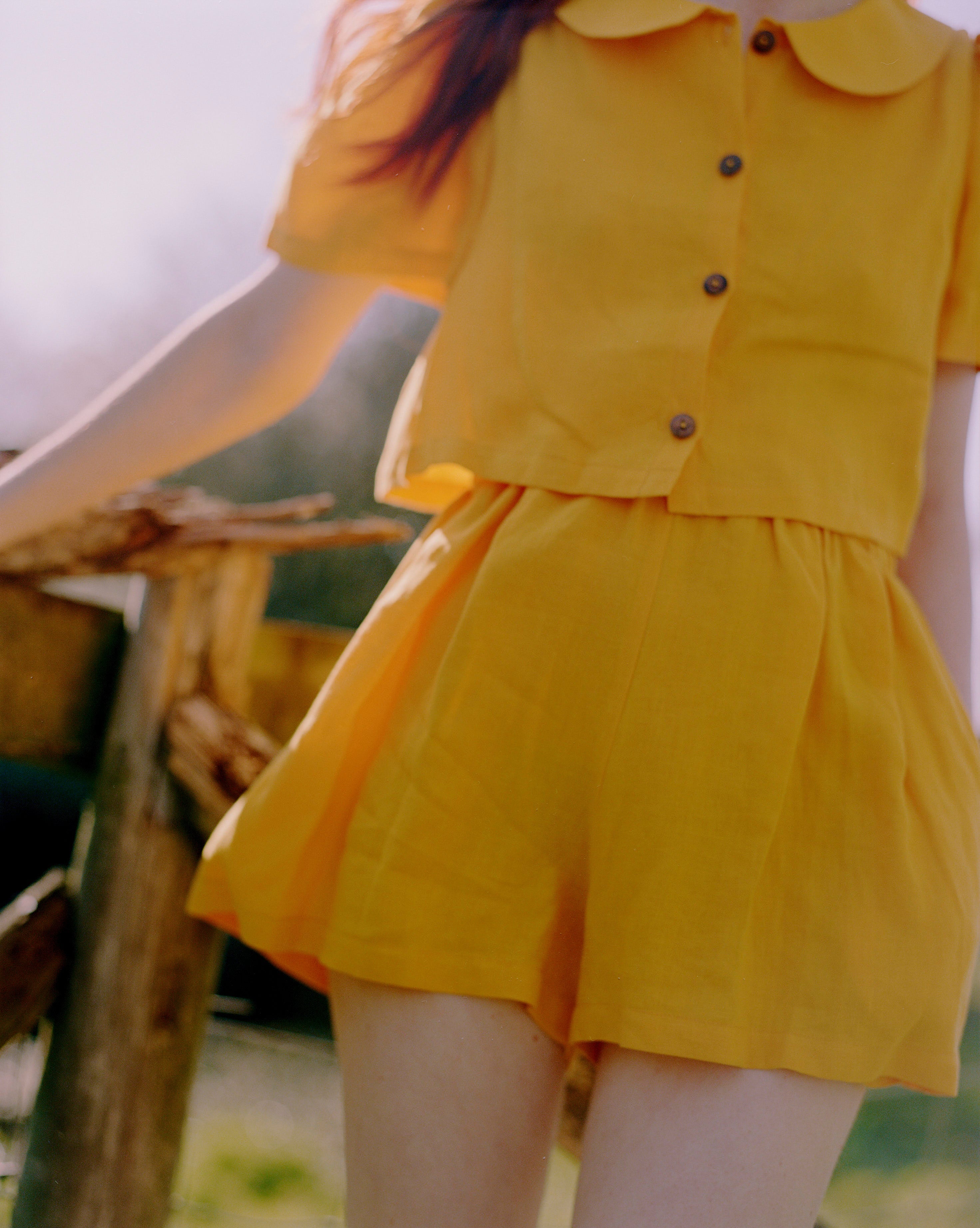 Olivia Linen Shorts - Marigold