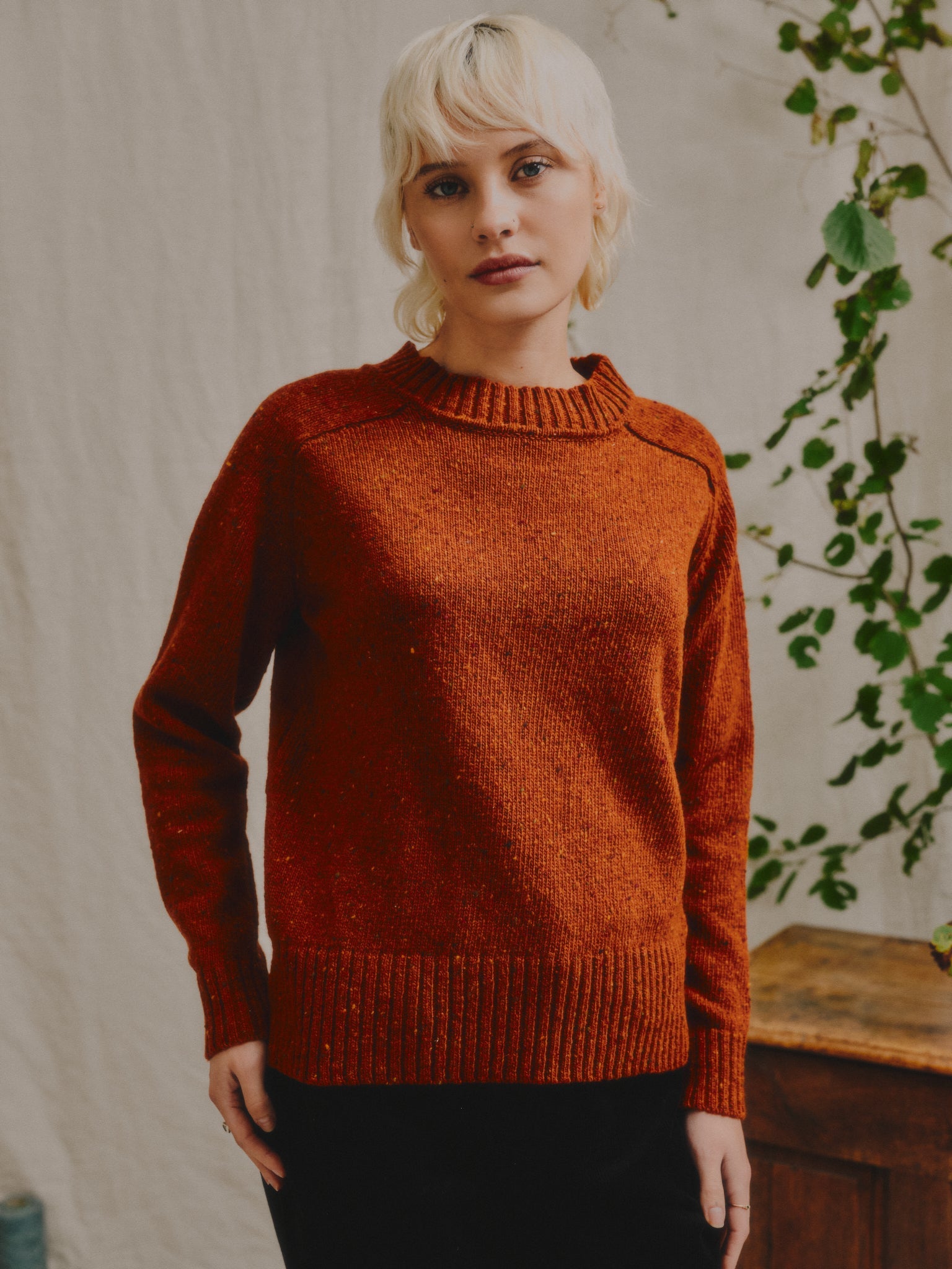 Donegal Merino Wool Sweater in Copper