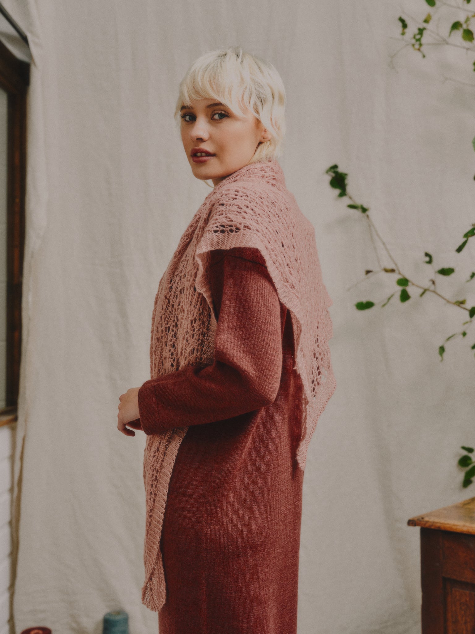 The Laura Merino Silk Cashmere Scarf in Blush