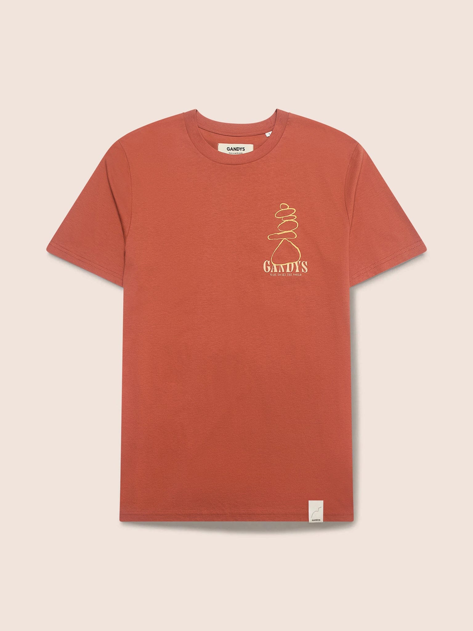 Glencoe Organic Cotton Pebble T-Shirt in Brown