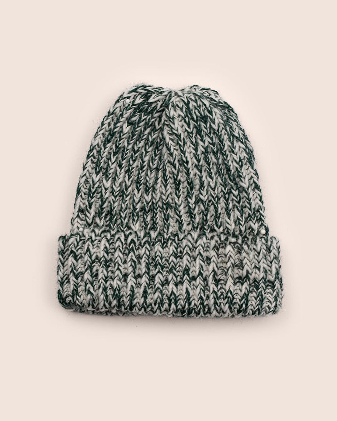 Skye Made in England Wool Beanie in Green Marl