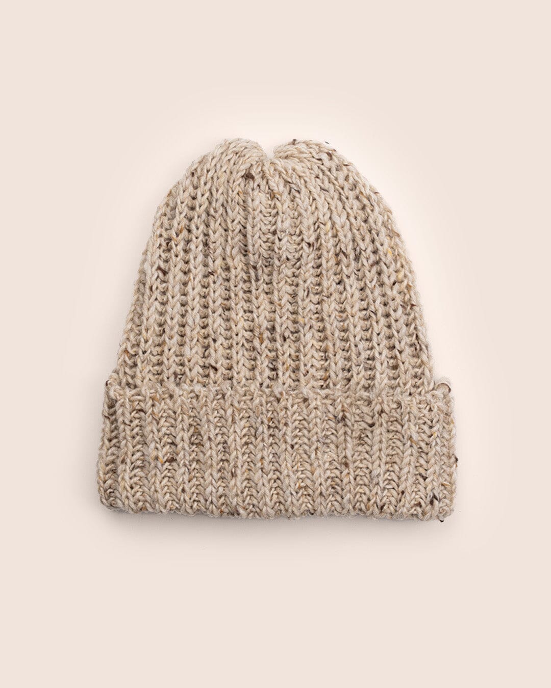 Skye Made in England Wool Beanie in Natural Slub