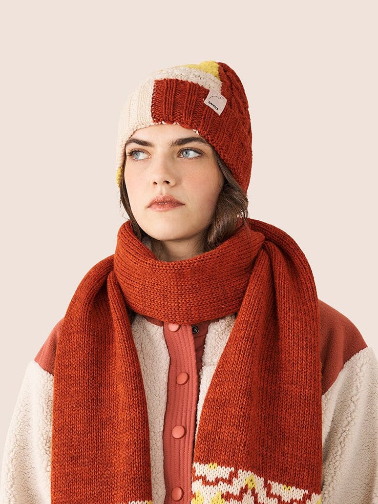 Skye Made in England Wool Beanie in Patchwork