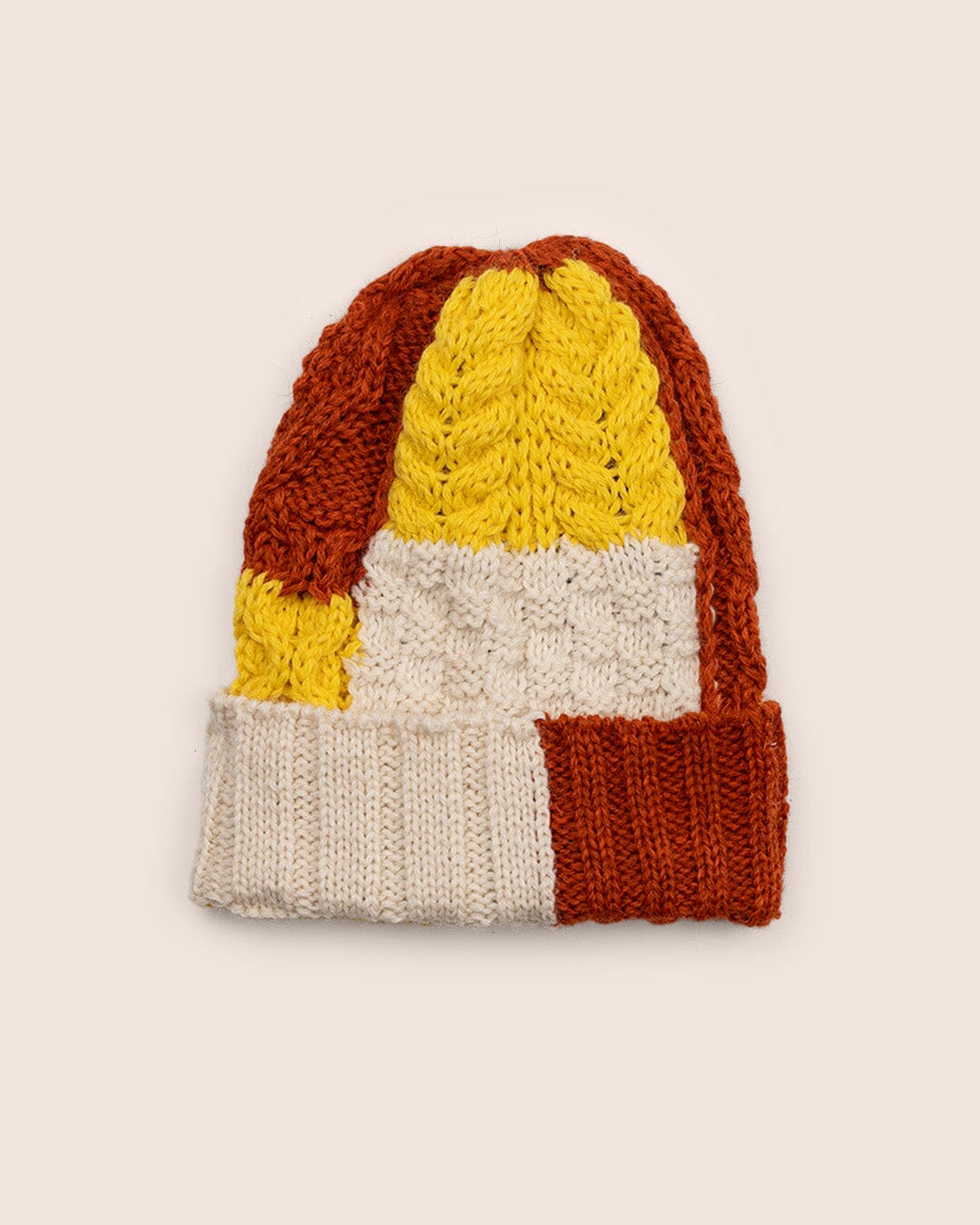 Skye Made in England Wool Beanie in Patchwork