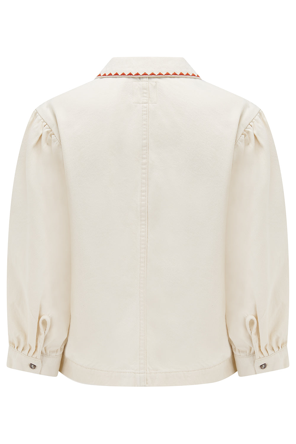 Talia Collared Denim Top in Ecru