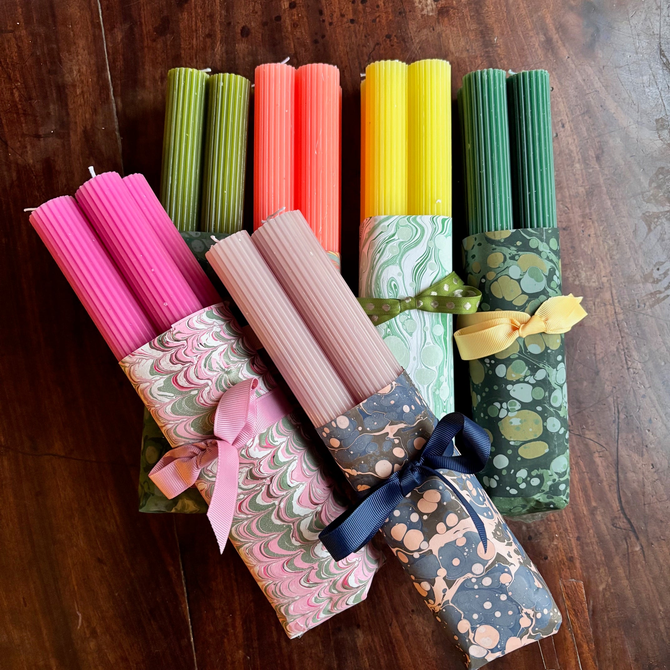 Wrapped Scalloped Dinner Candles