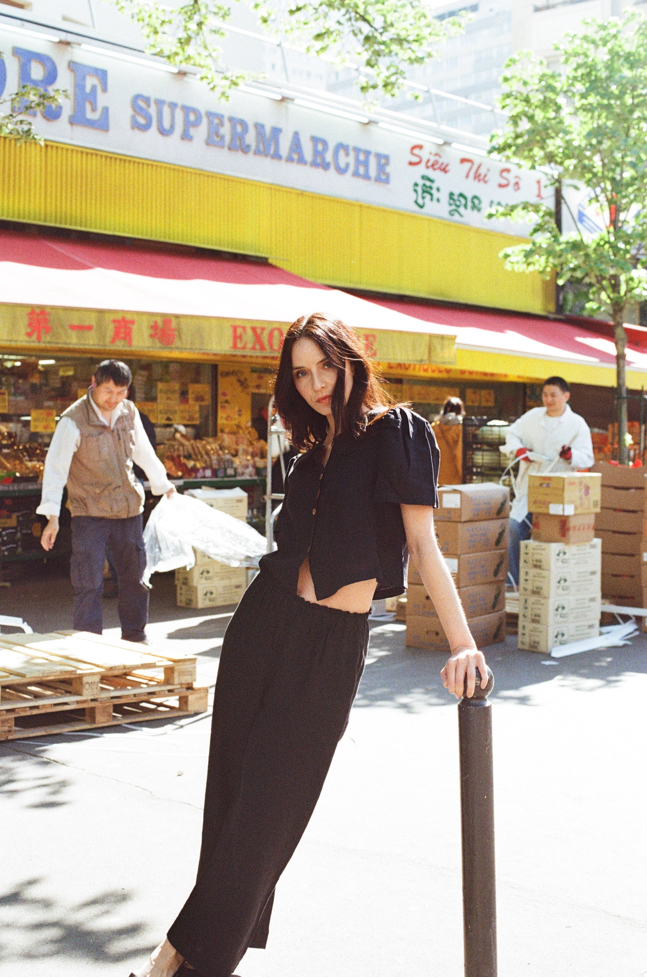 Maya Linen Trousers - Black