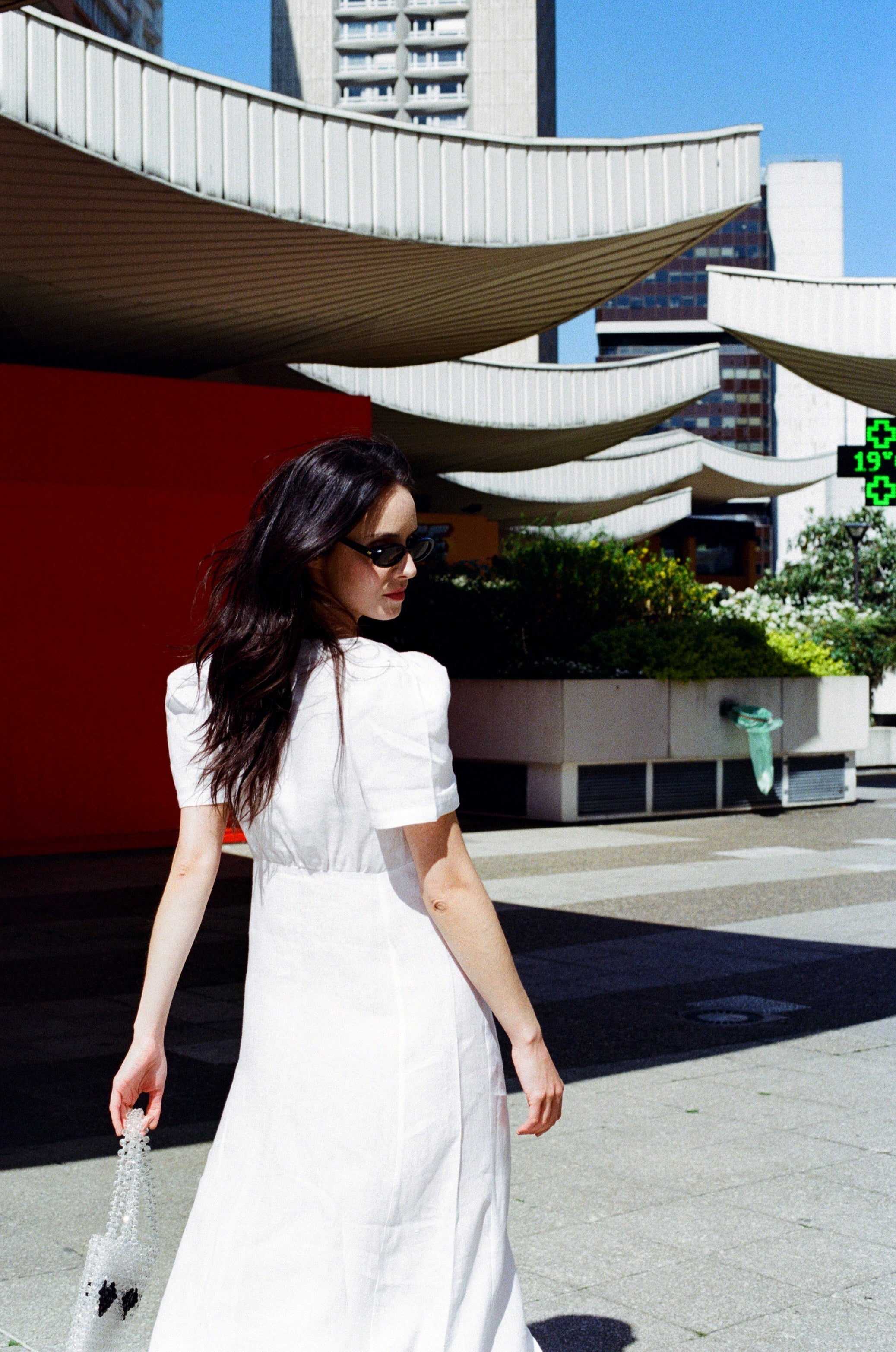 Daisy Linen Dress  - White
