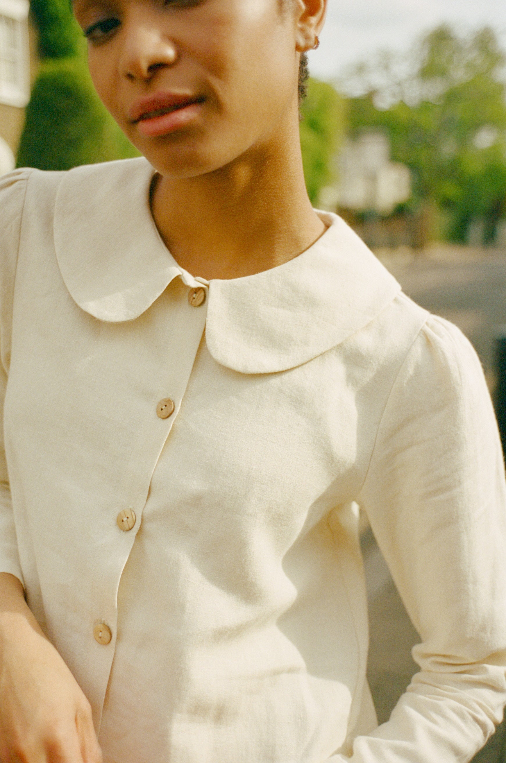 Claudine Linen Blouse  - Natural